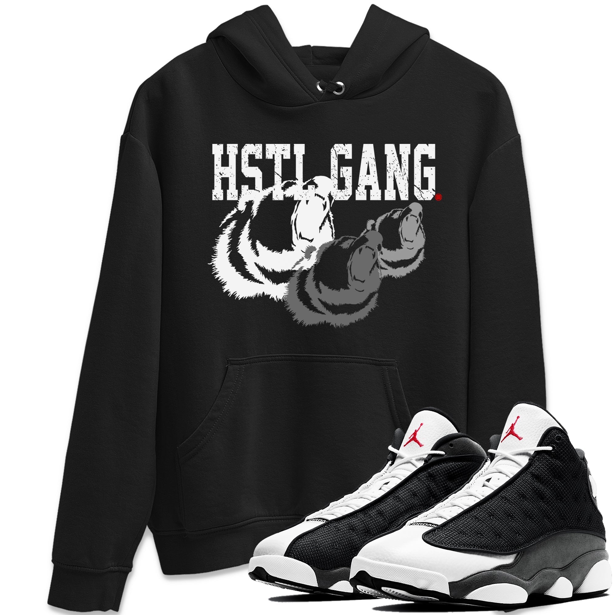 Hustle Gang Unisex Tops - Air Jordan 13 Black Flint