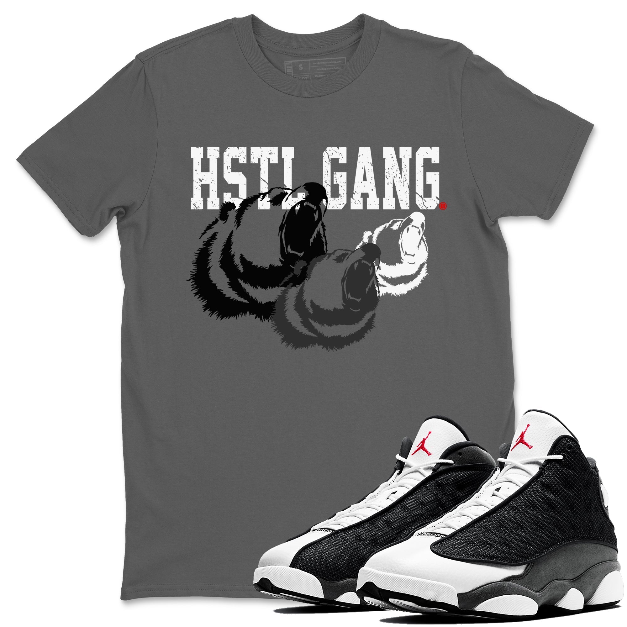 Hustle Gang Unisex Tops - Air Jordan 13 Black Flint