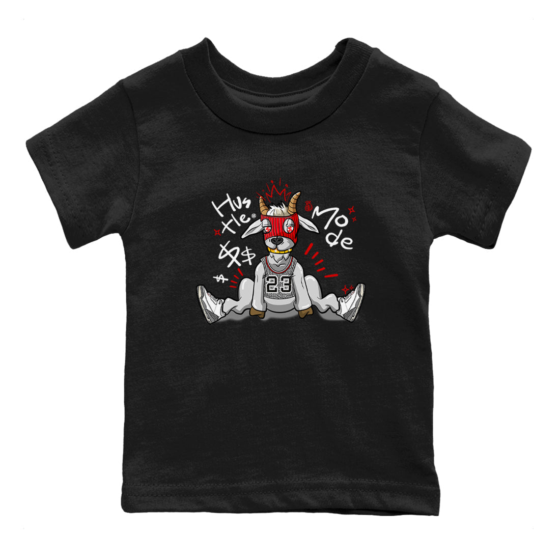 Hustle Goat snkmatch Tees Kids - Air Jordan 3 Cement Grey