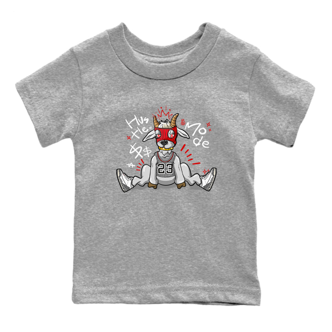 Hustle Goat snkmatch Tees Kids - Air Jordan 3 Cement Grey