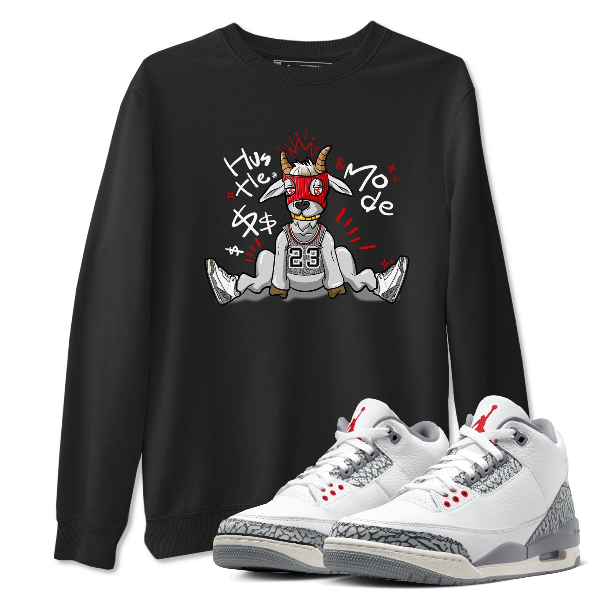 Hustle Goat snkmatch Tees - Air Jordan 3 Cement Grey
