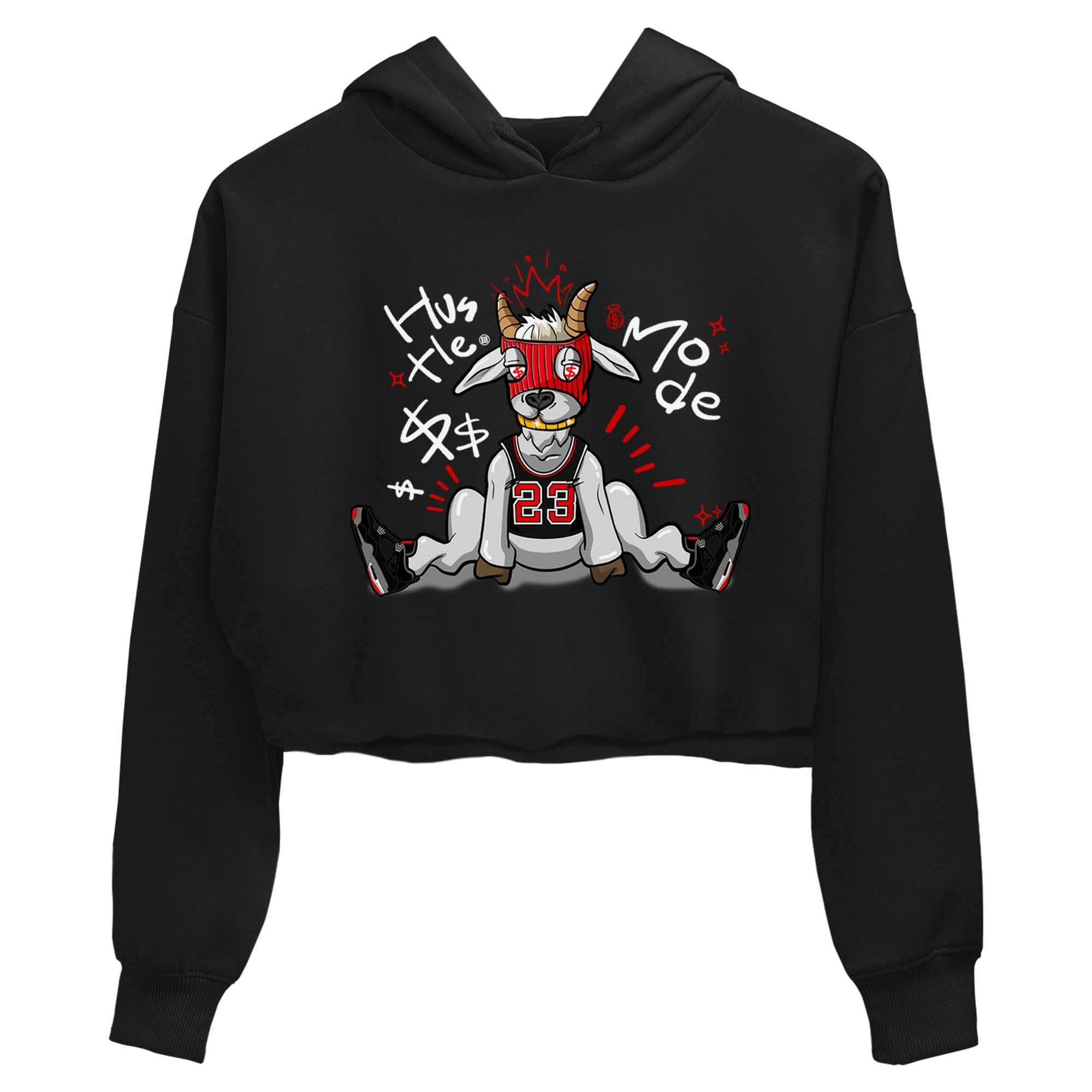 Hustle Goat snkmatch Women's Top - Air Jordan 4 Bred Reimagined