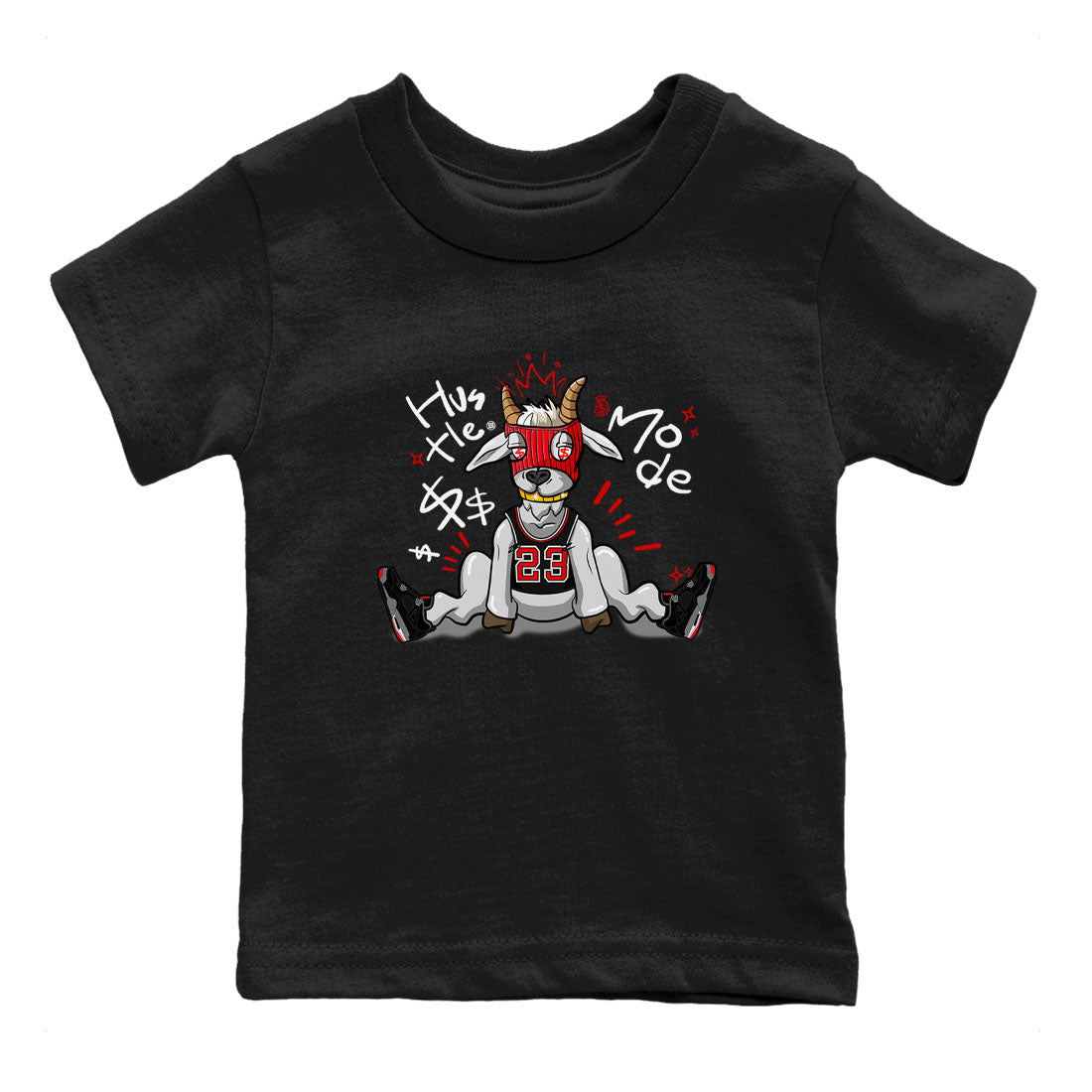 Hustle Goat snkmatch Tees Kids - Air Jordan 4 Bred Reimagined