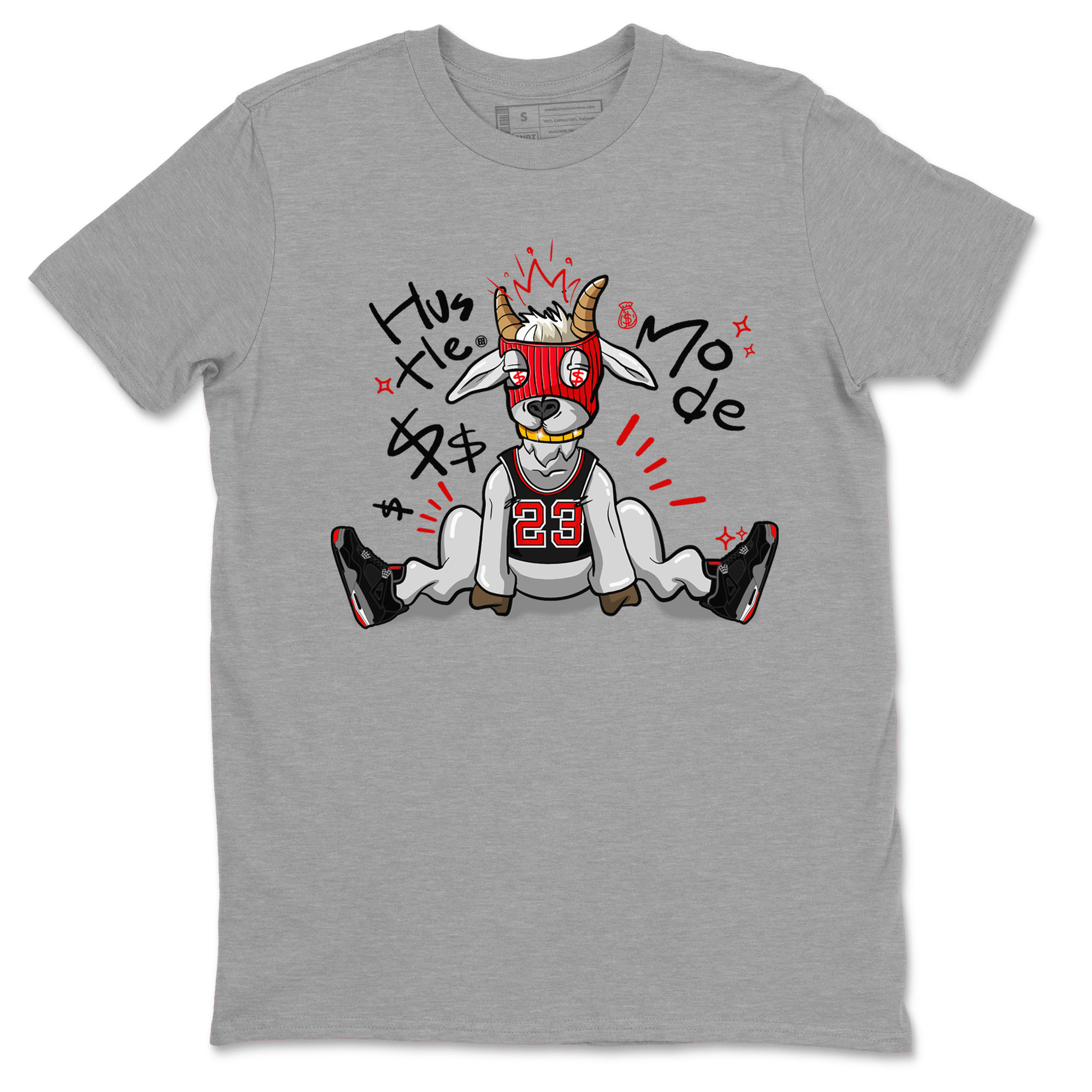 Hustle Goat snkmatch Tees - Air Jordan 4 Bred Reimagined