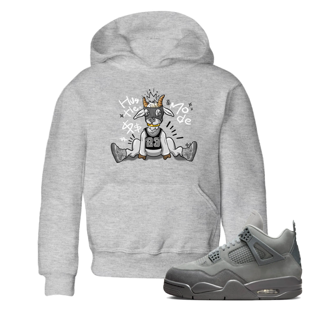 Hustle Goat snkmatch Tees Kids - Air Jordan 4 Wet Cement