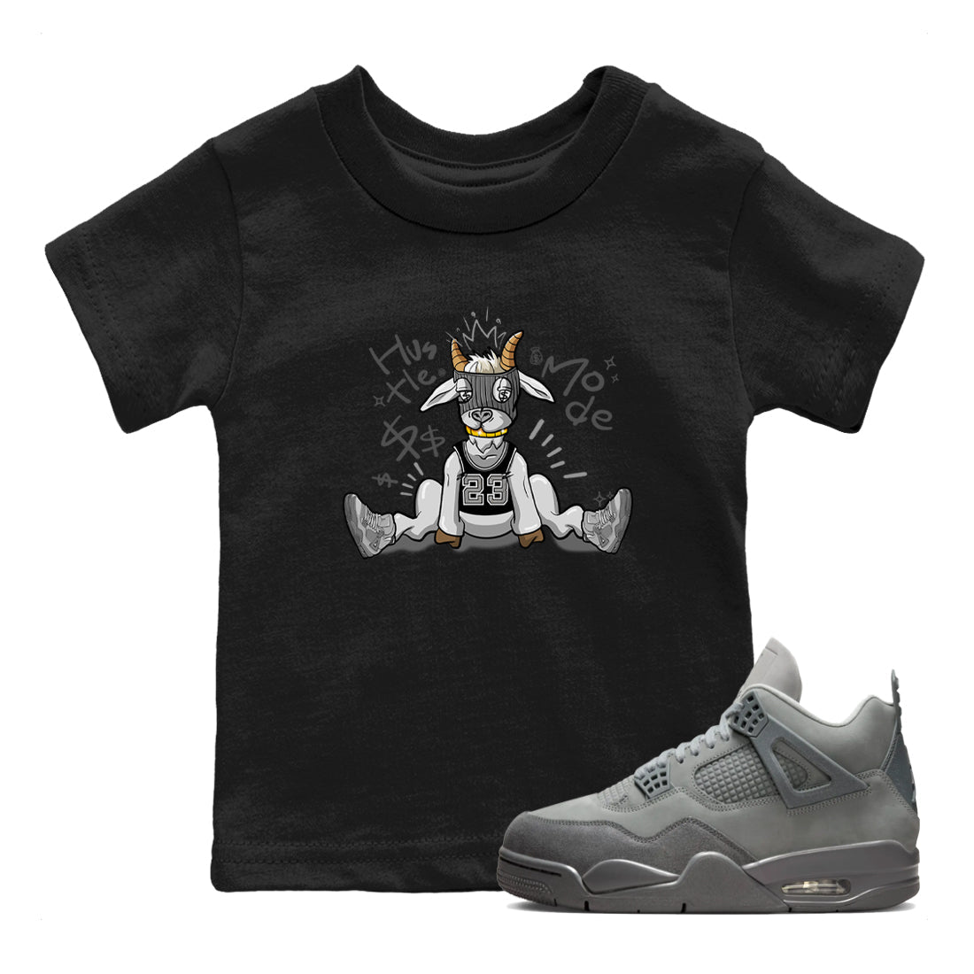 Hustle Goat snkmatch Tees Kids - Air Jordan 4 Wet Cement