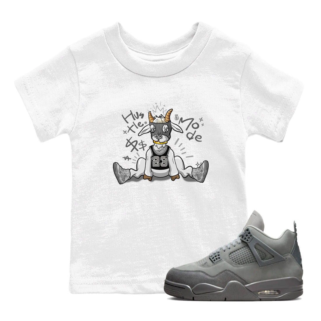 Hustle Goat snkmatch Tees Kids - Air Jordan 4 Wet Cement