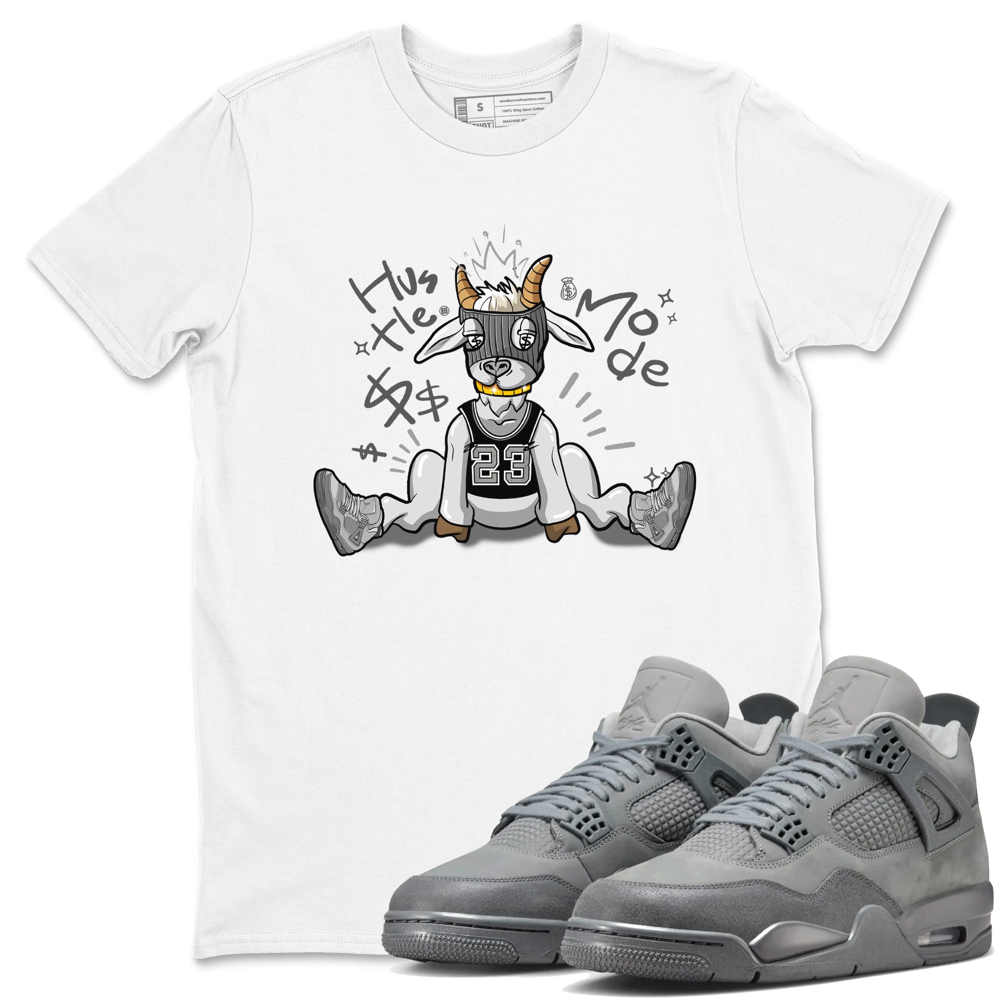 Hustle Goat snkmatch Tees - Air Jordan 4 Wet Cement