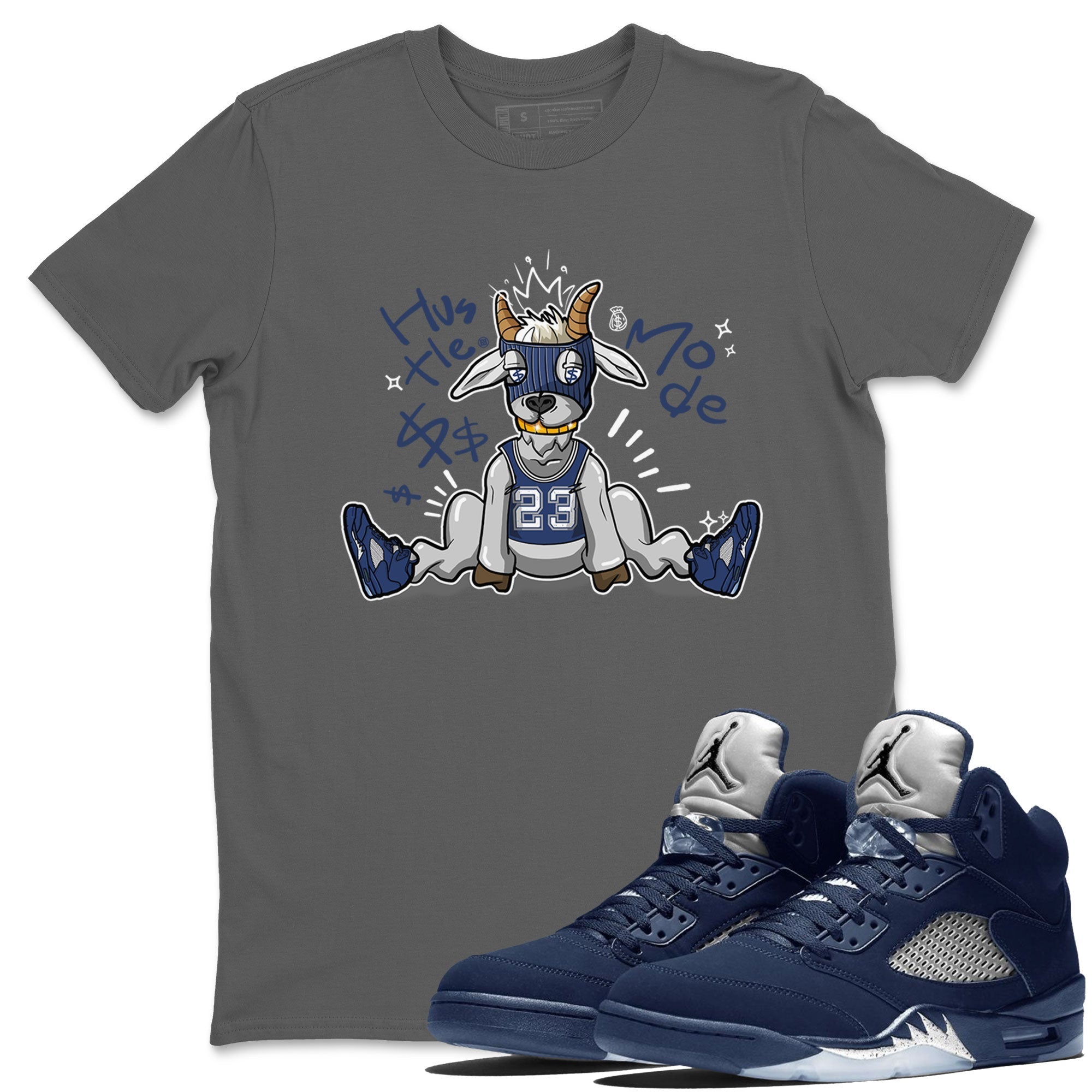 Hustle Goat snkmatch Tee - Air Jordan 5 Georgetown