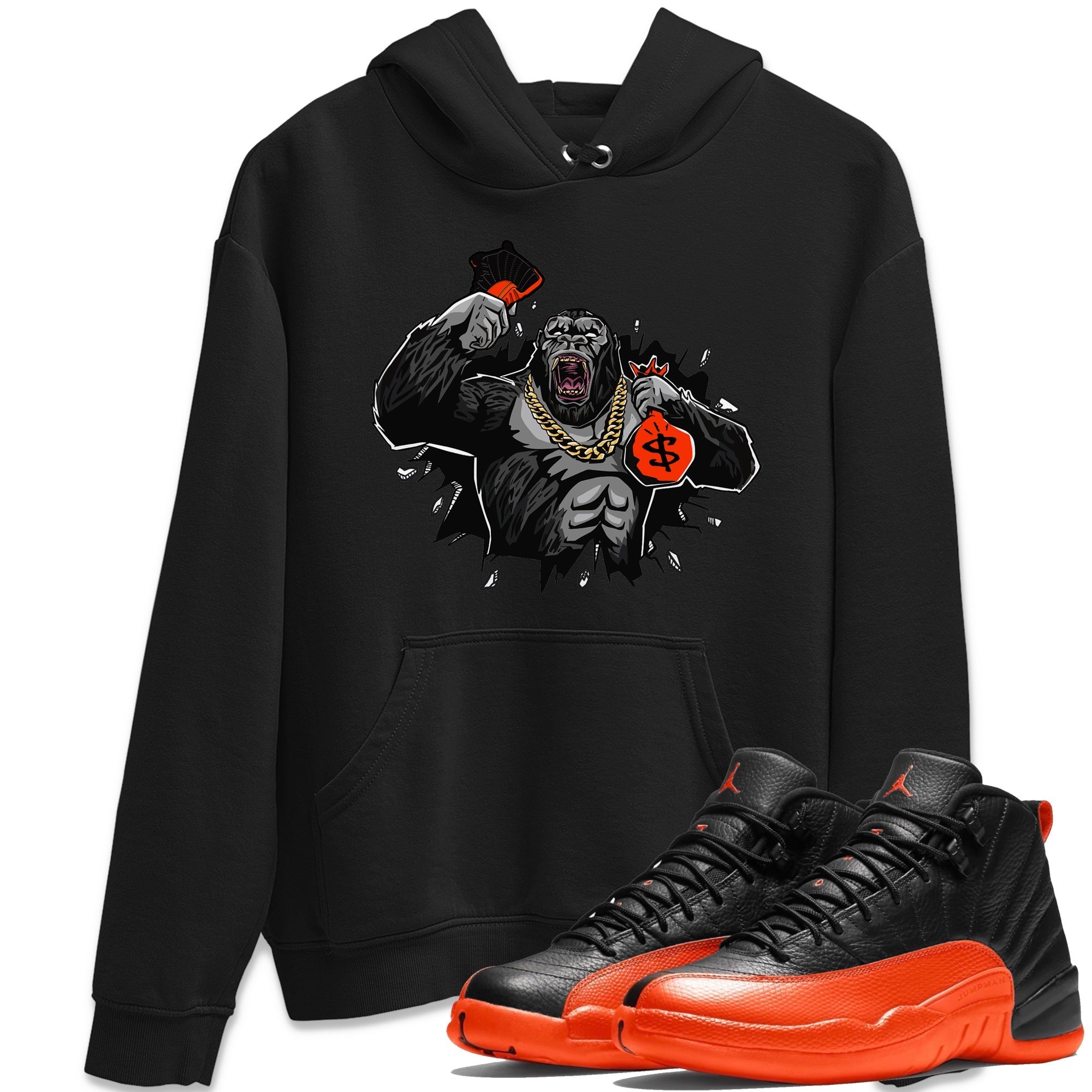 Hustle Gorilla Unisex Tops - Air Jordan 12 Brilliant Orange
