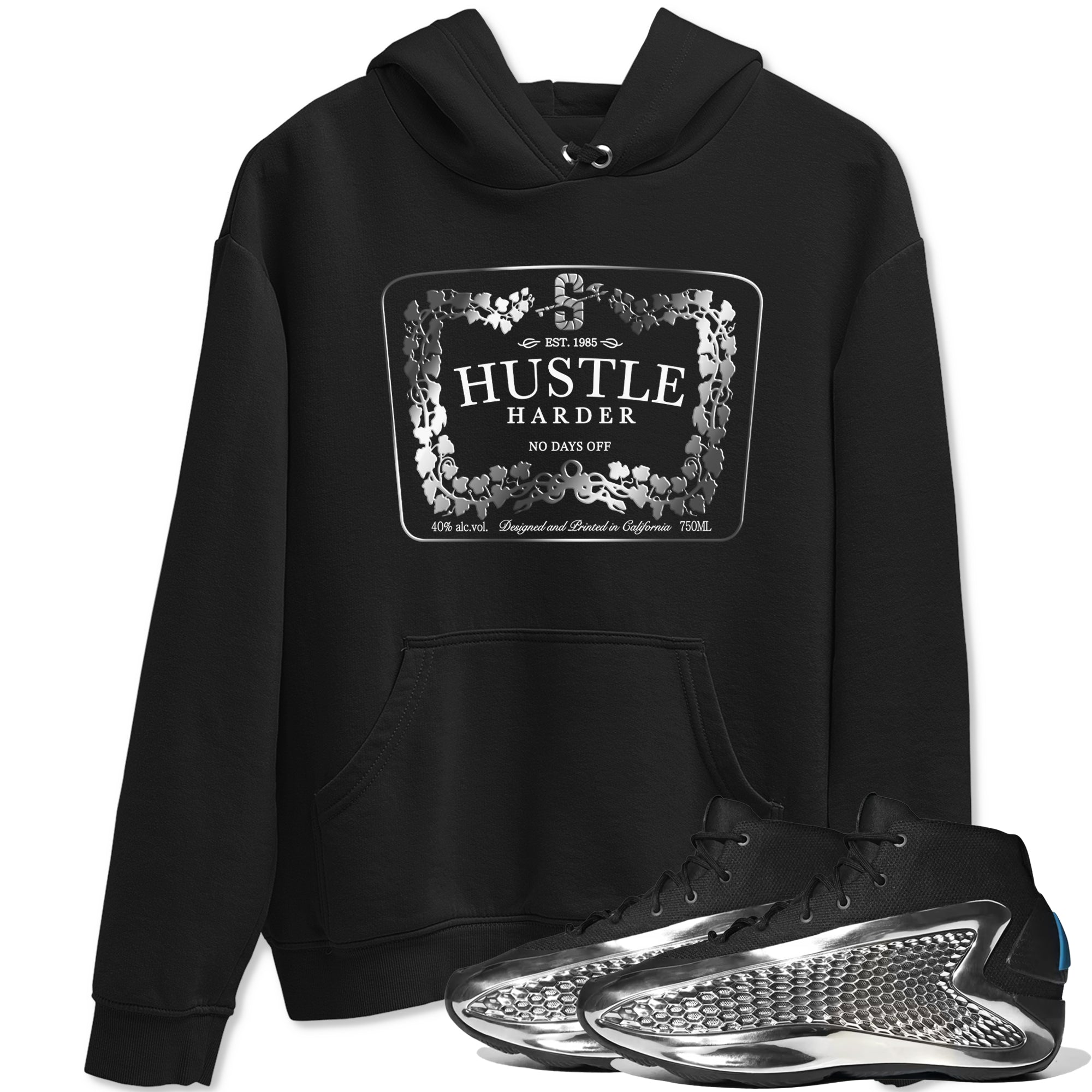 Hustle Harder snkmatch Tees - AE 1 Silver Metallic