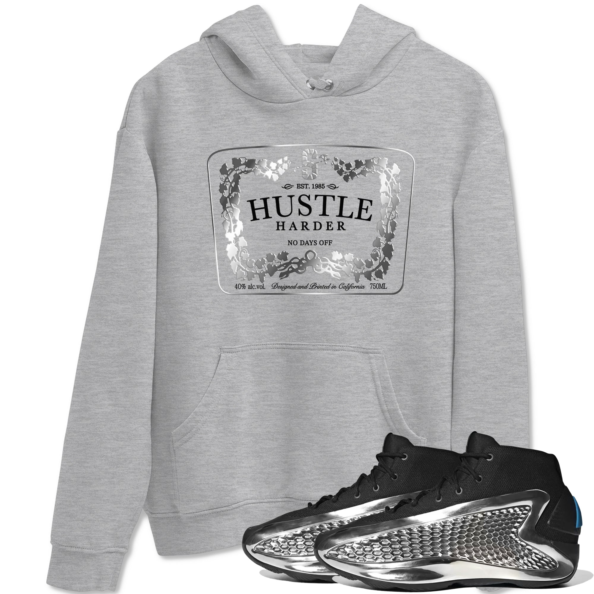 Hustle Harder snkmatch Tees - AE 1 Silver Metallic