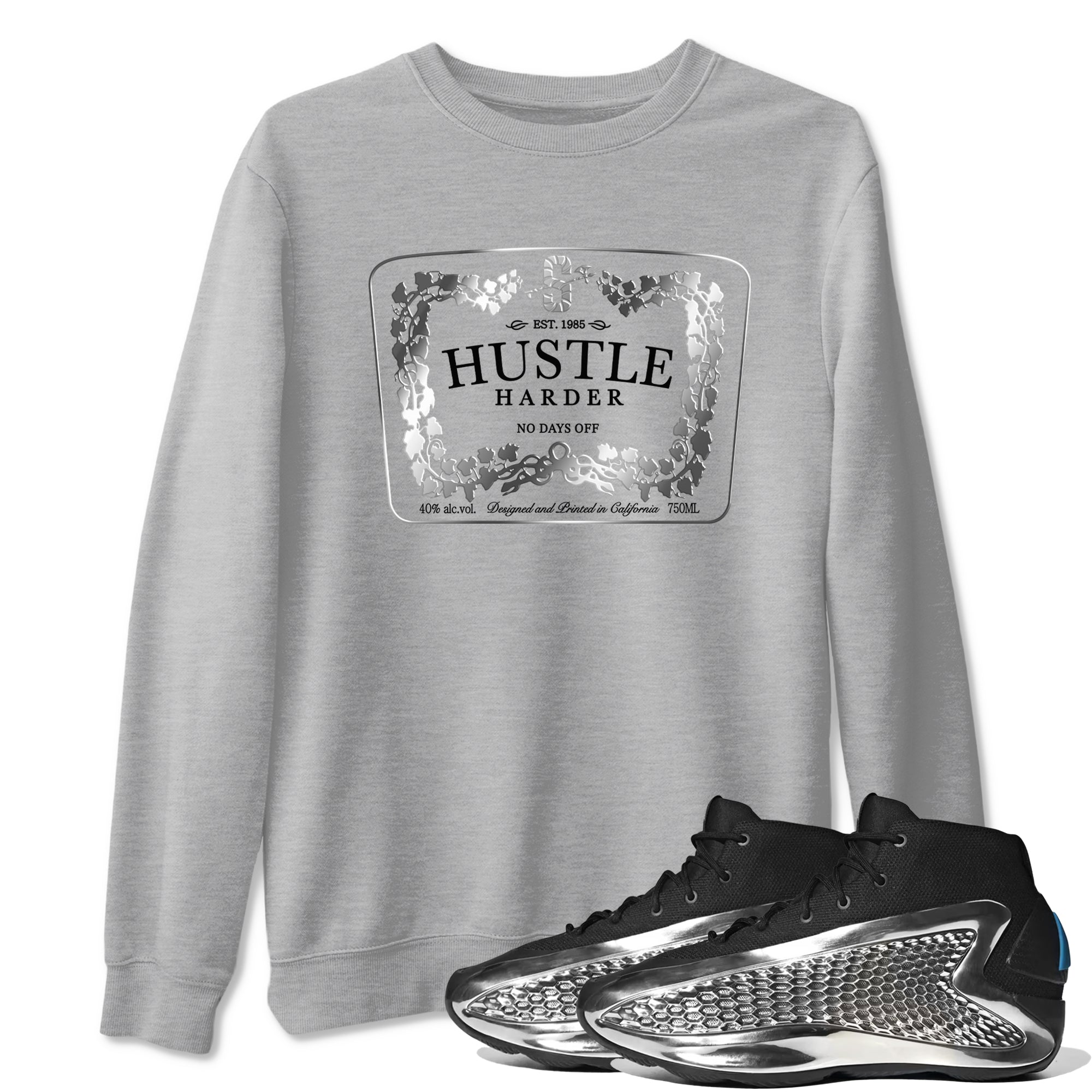 Hustle Harder snkmatch Tees - AE 1 Silver Metallic