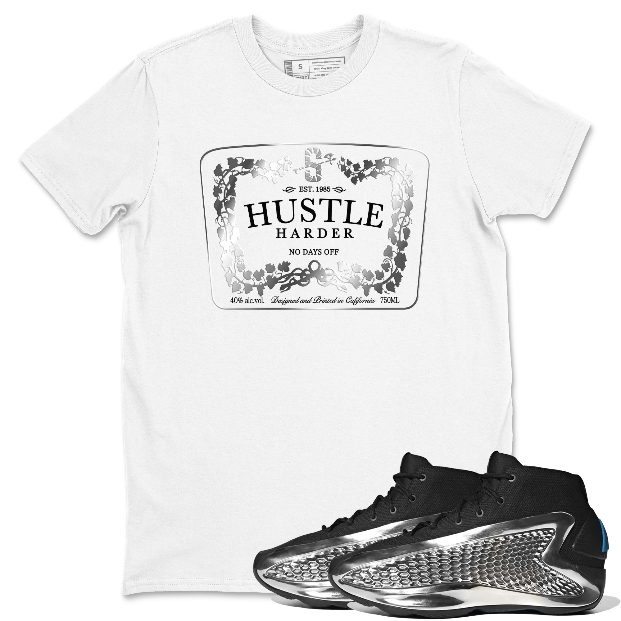 Hustle Harder snkmatch Tees - AE 1 Silver Metallic