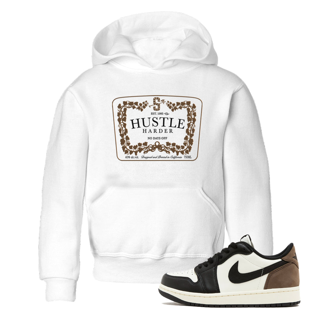 Hustle Harder snkmatch Tees Kids - Air Jordan 1 Mocha