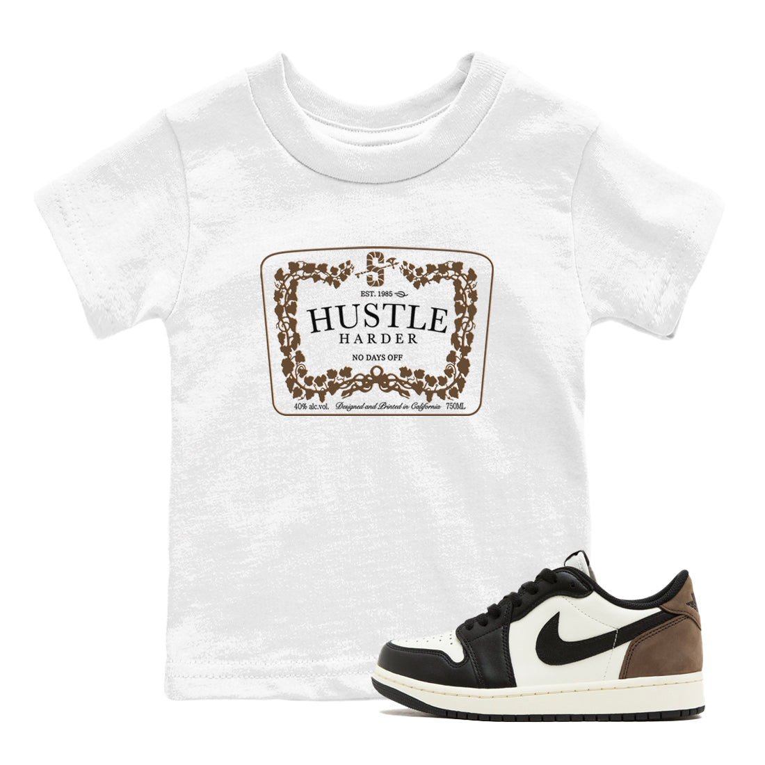 Hustle Harder snkmatch Tees Kids - Air Jordan 1 Mocha