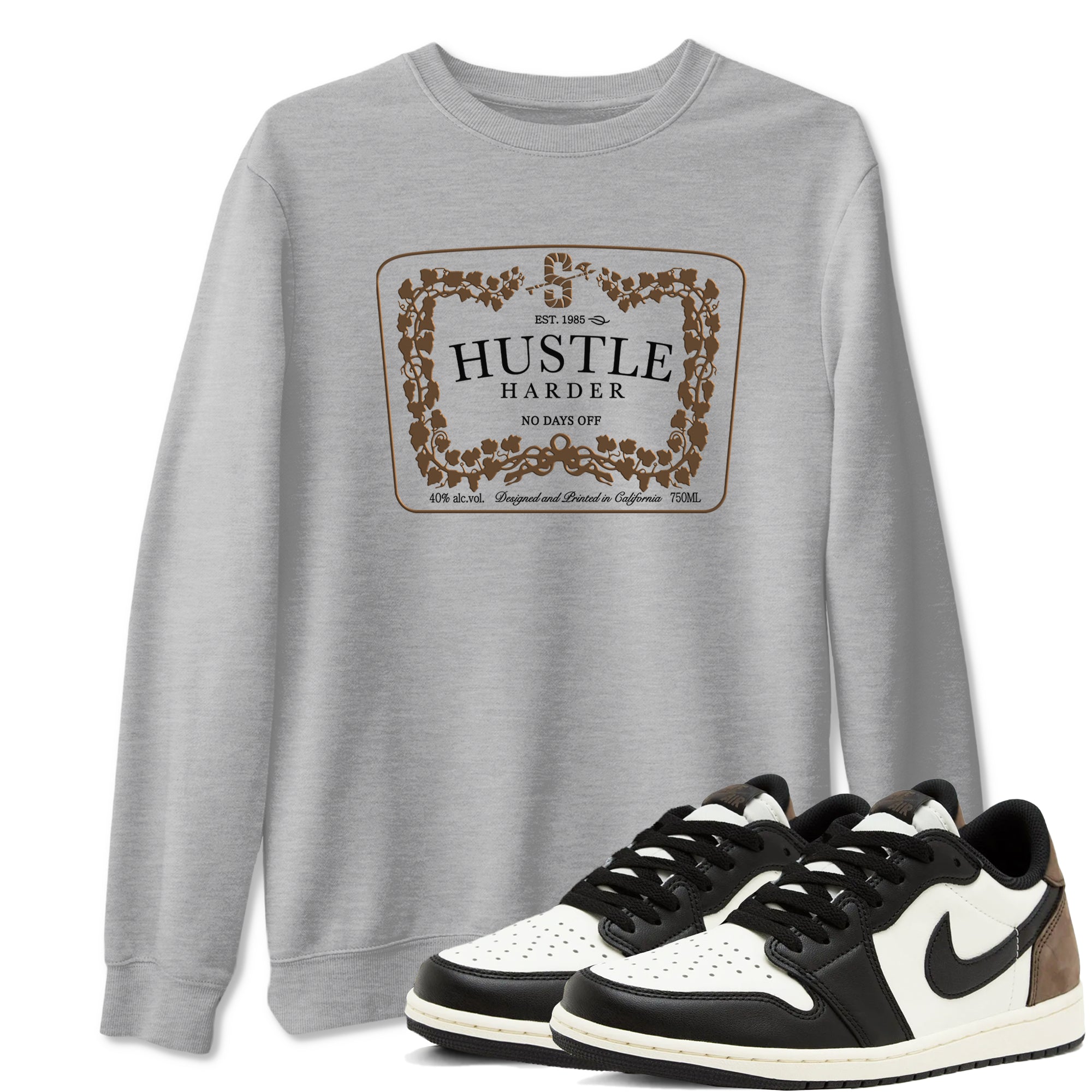 Hustle Harder snkmatch Tees - Air Jordan 1 Mocha