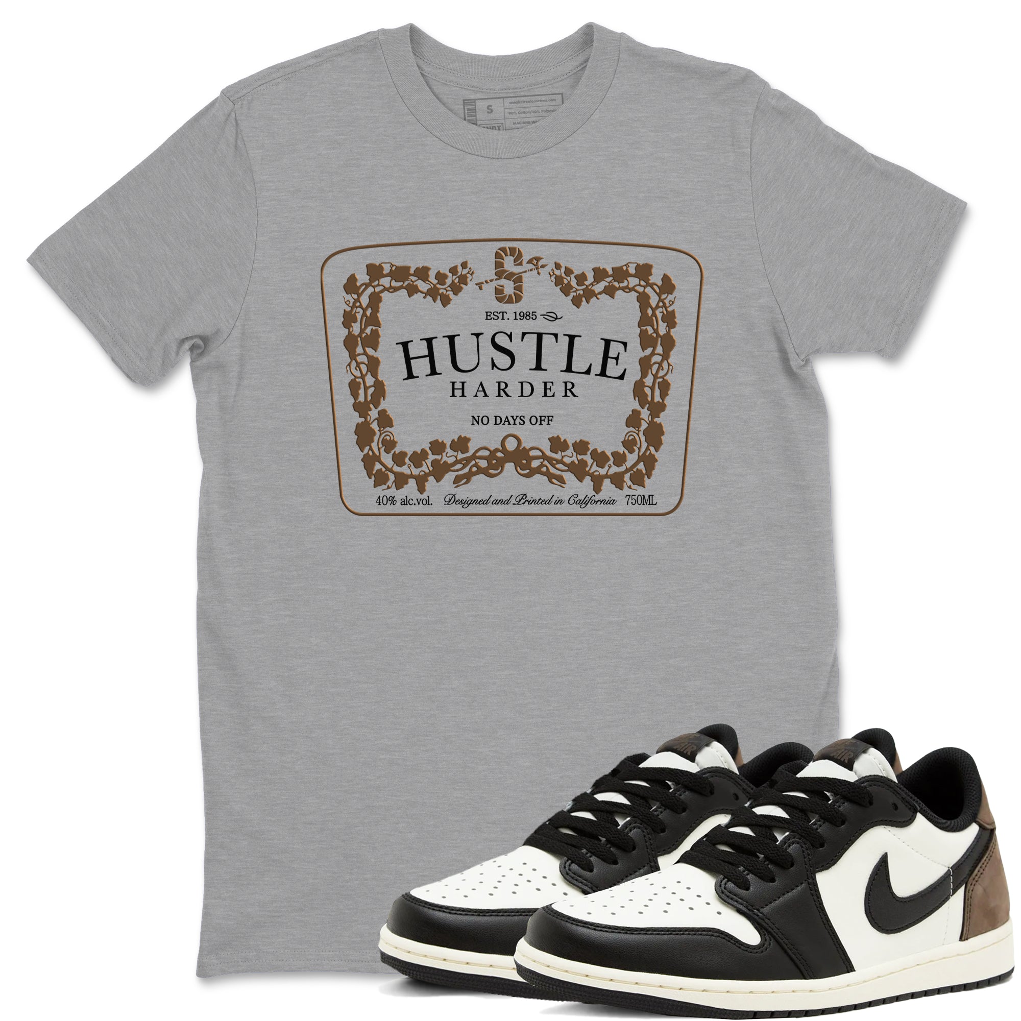 Hustle Harder snkmatch Tees - Air Jordan 1 Mocha