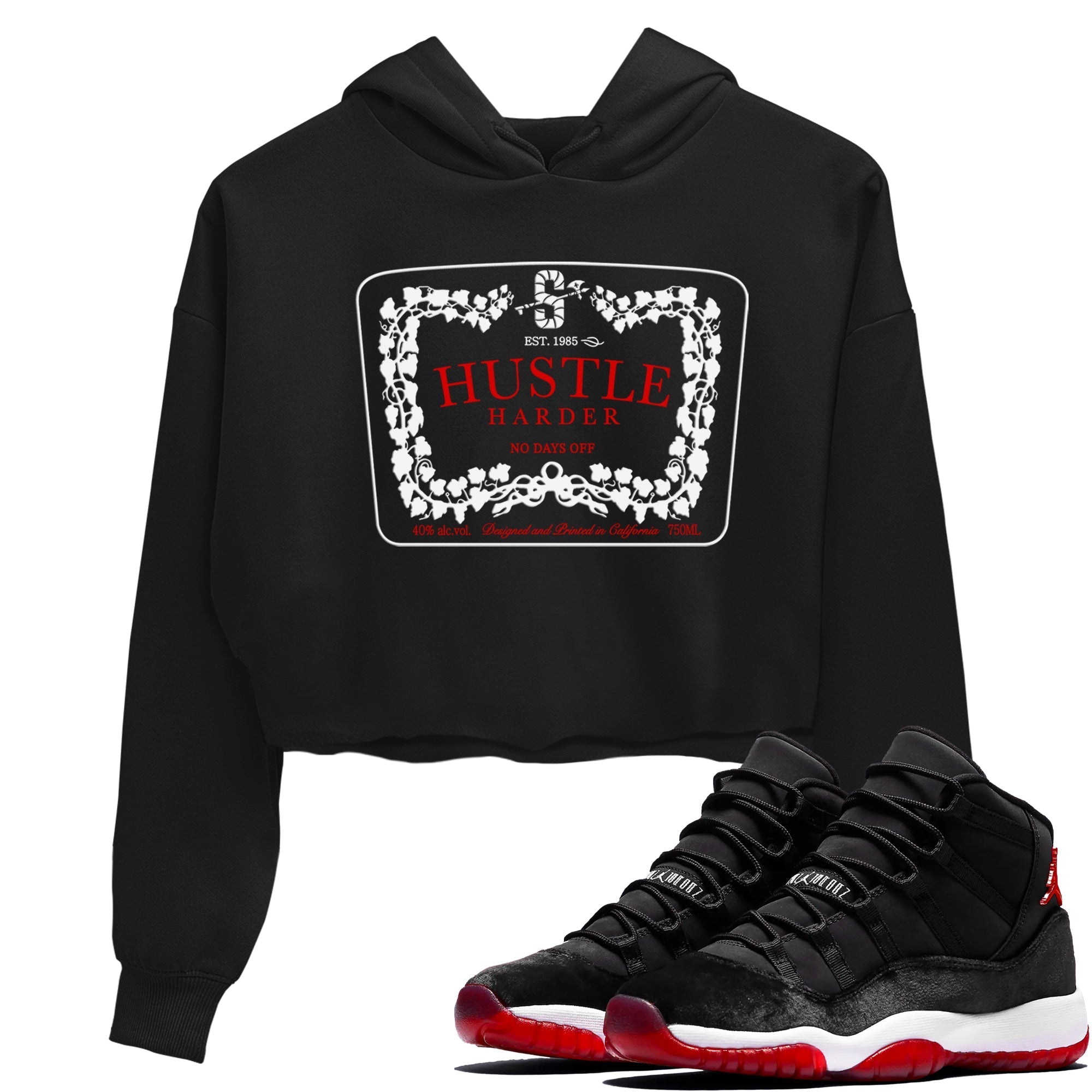 Hustle Harder snkmatch Women's Top - Air Jordan 11 Bred Velvet
