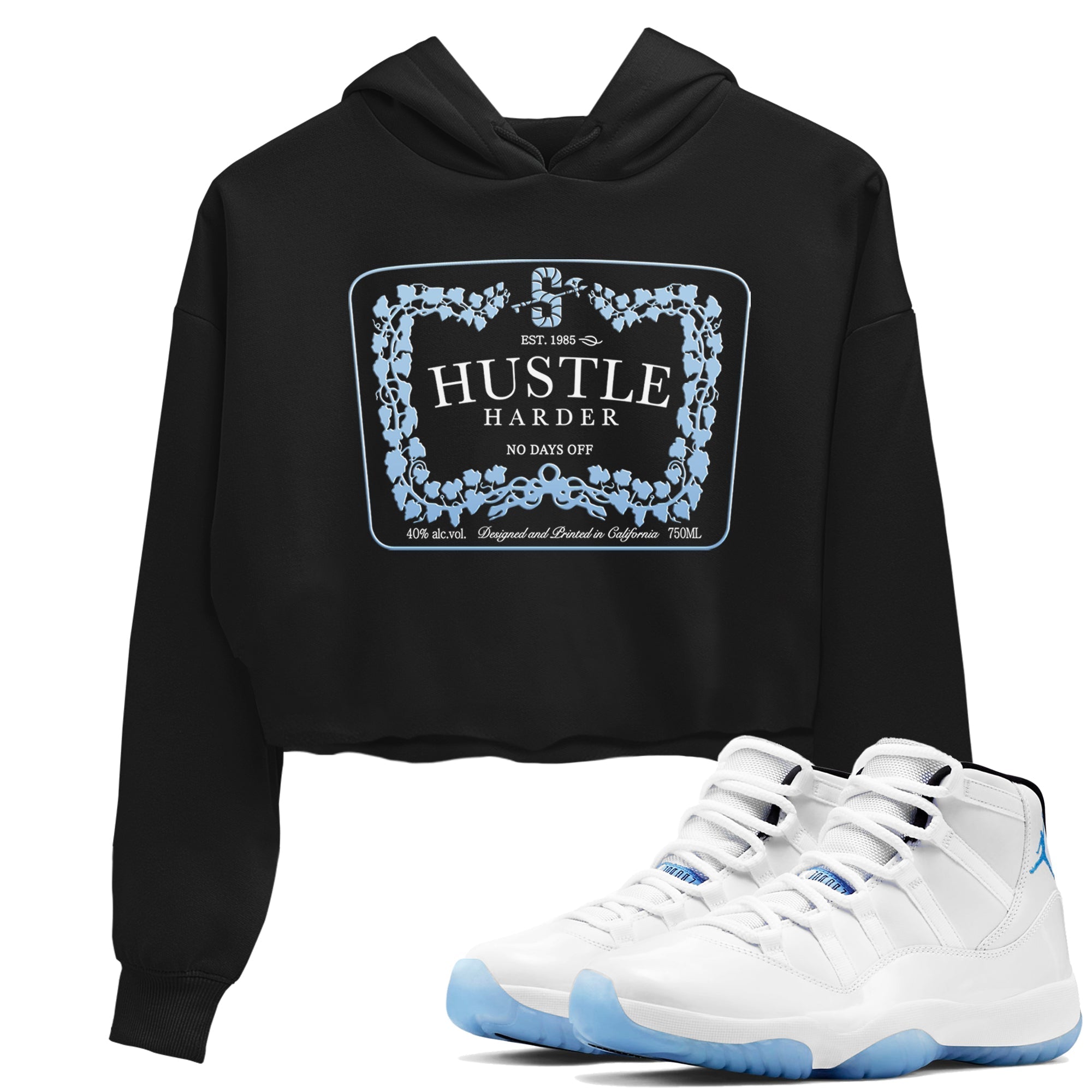 Hustle Harder snkmatch Women's Top - Air Jordan 11 Retro Legend Blue