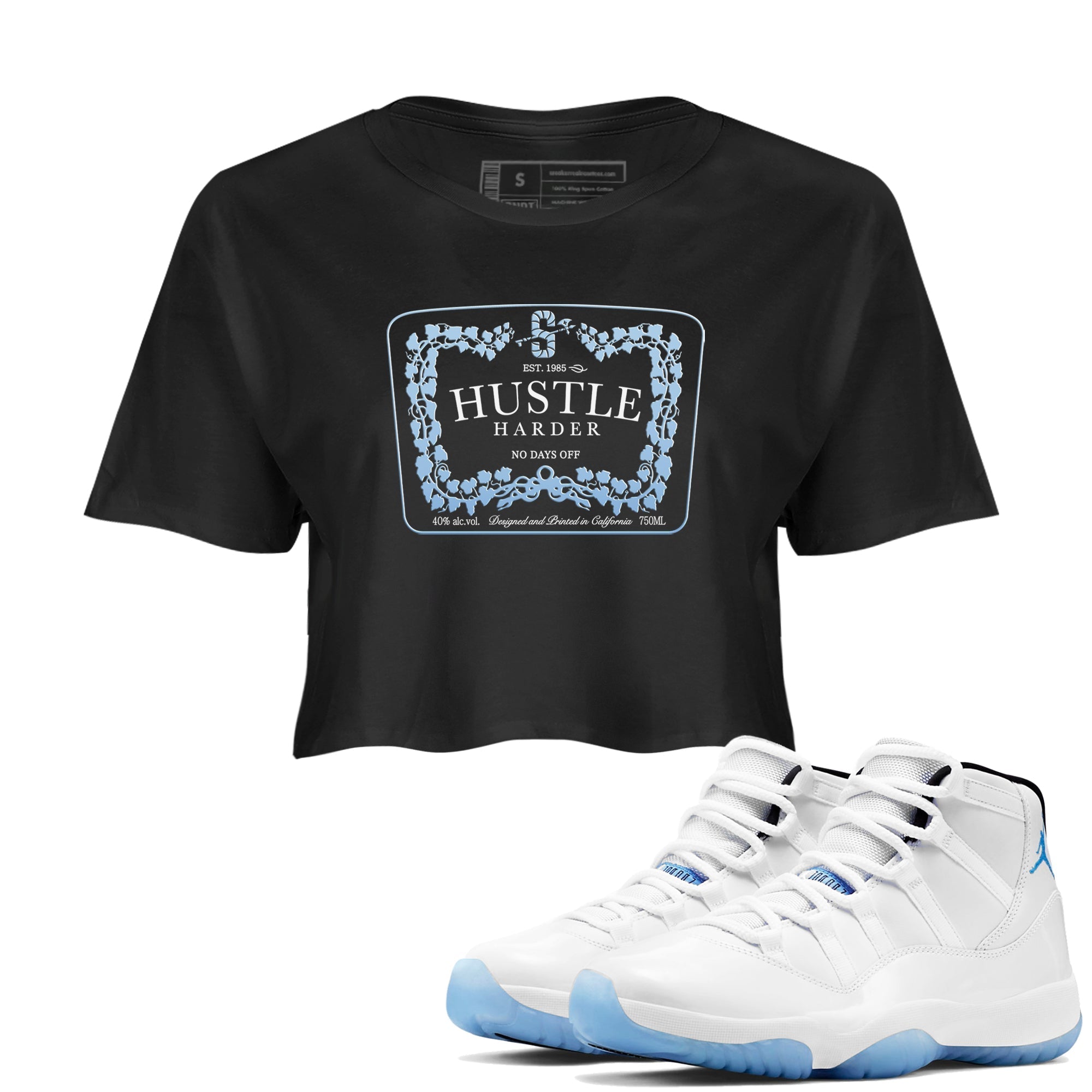 Hustle Harder snkmatch Women's Top - Air Jordan 11 Retro Legend Blue
