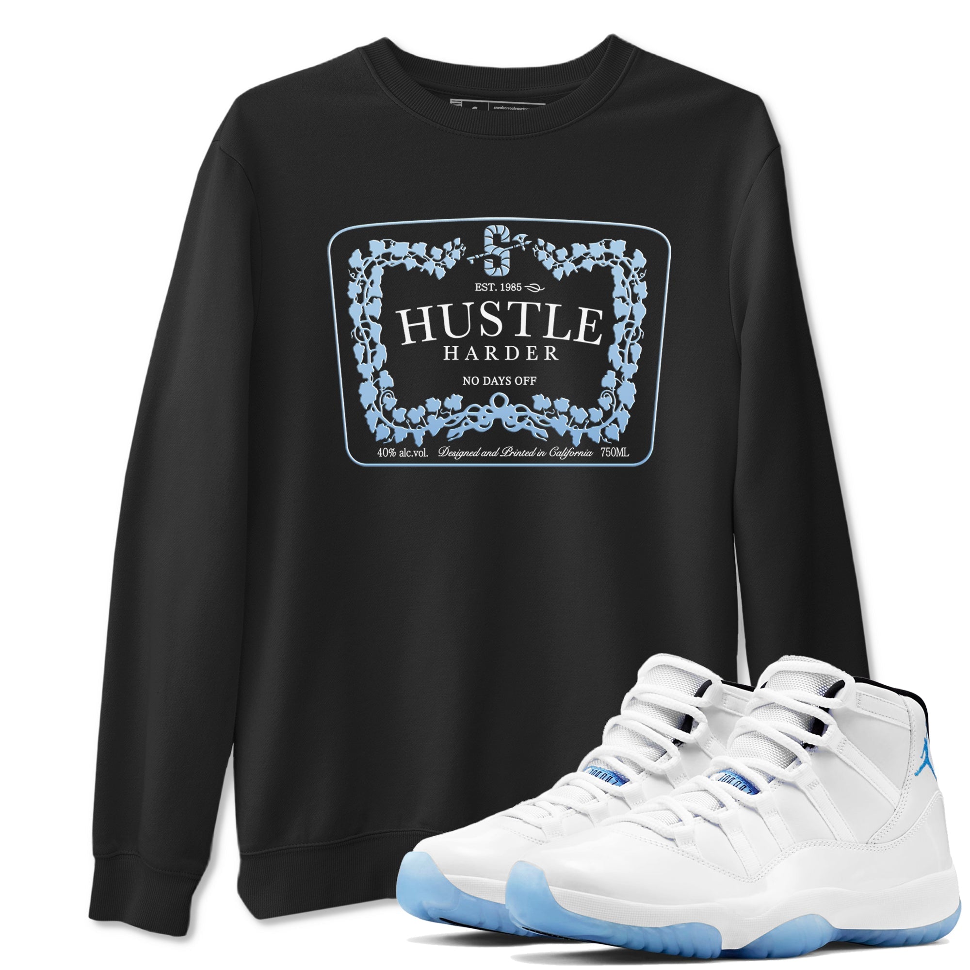 Hustle Harder snkmatch Tees - Air Jordan 11 Retro Legend Blue