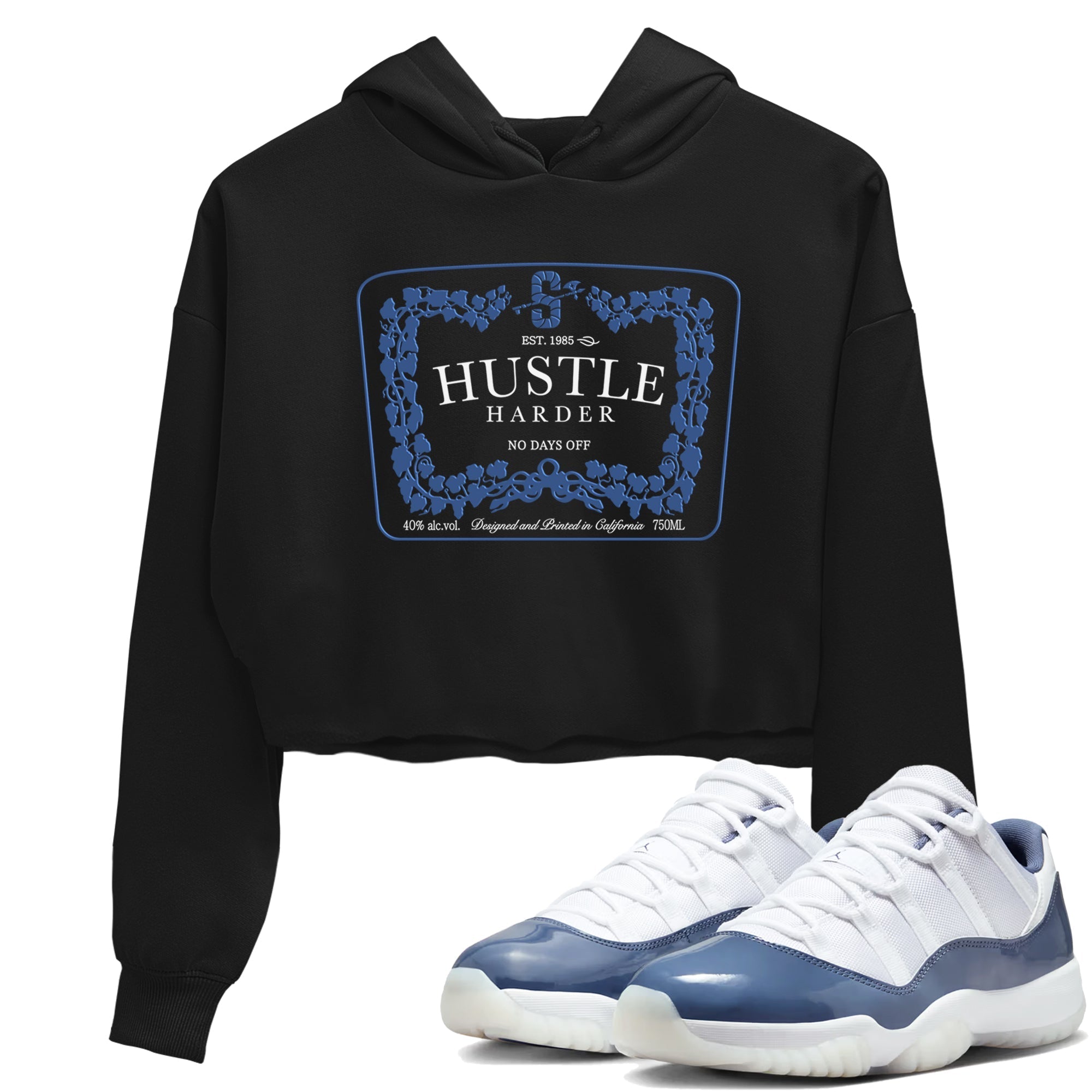 Hustle Harder snkmatch Women's Top - Air Jordan 11 Diffused Blue