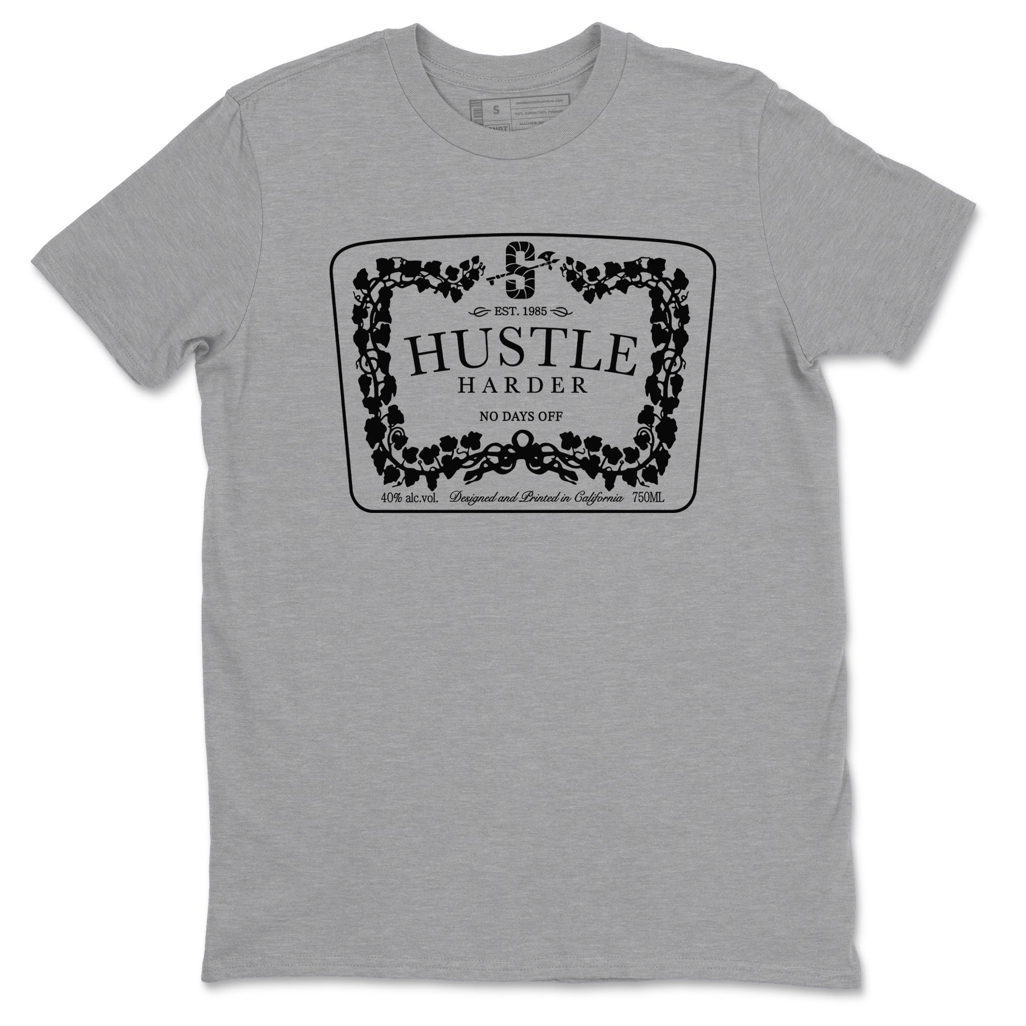 Hustle Harder snkmatch Tees - Air Jordan 12 Black Wolf Grey