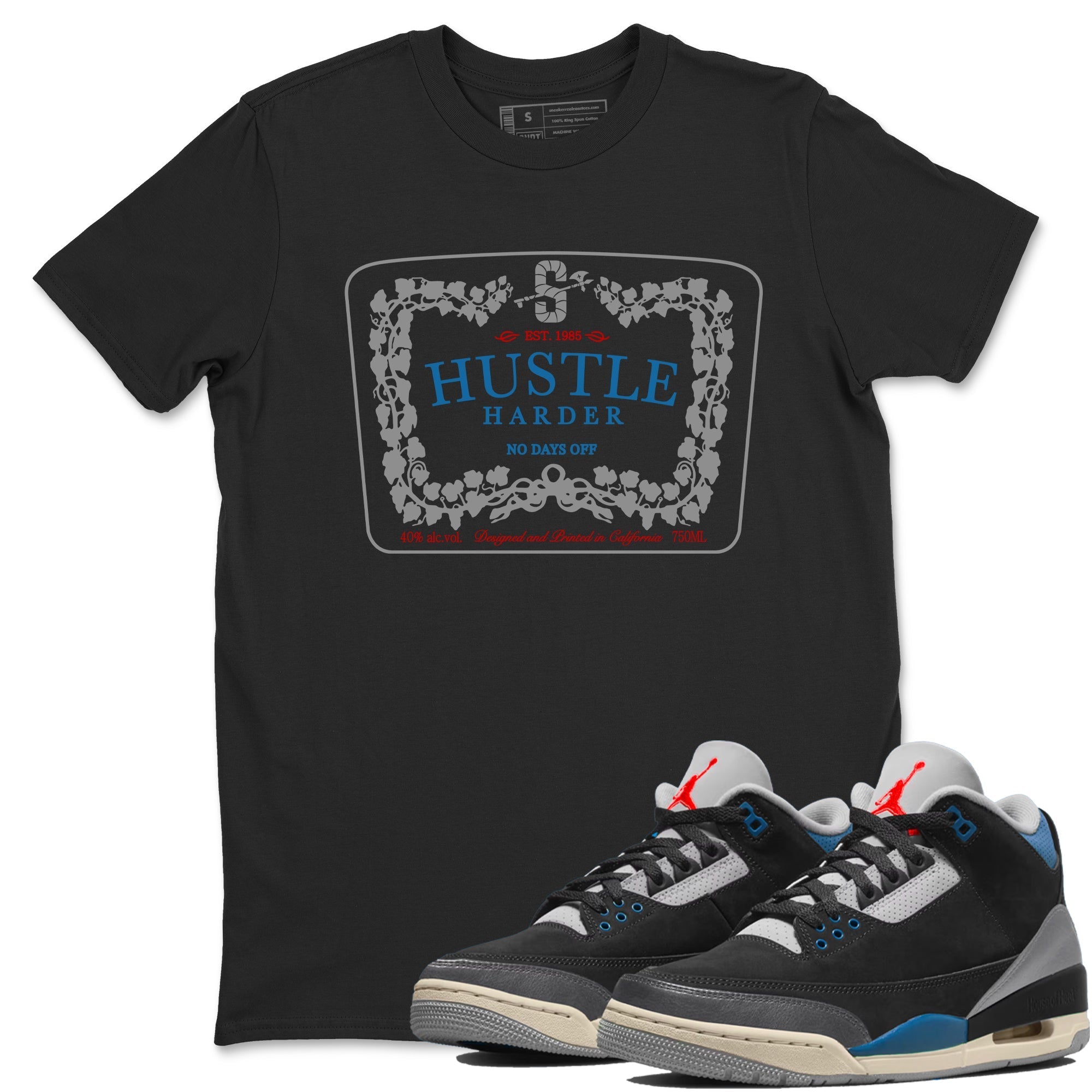 Hustle Harder snkmatch Tees - Air Jordan 3 Rare Air