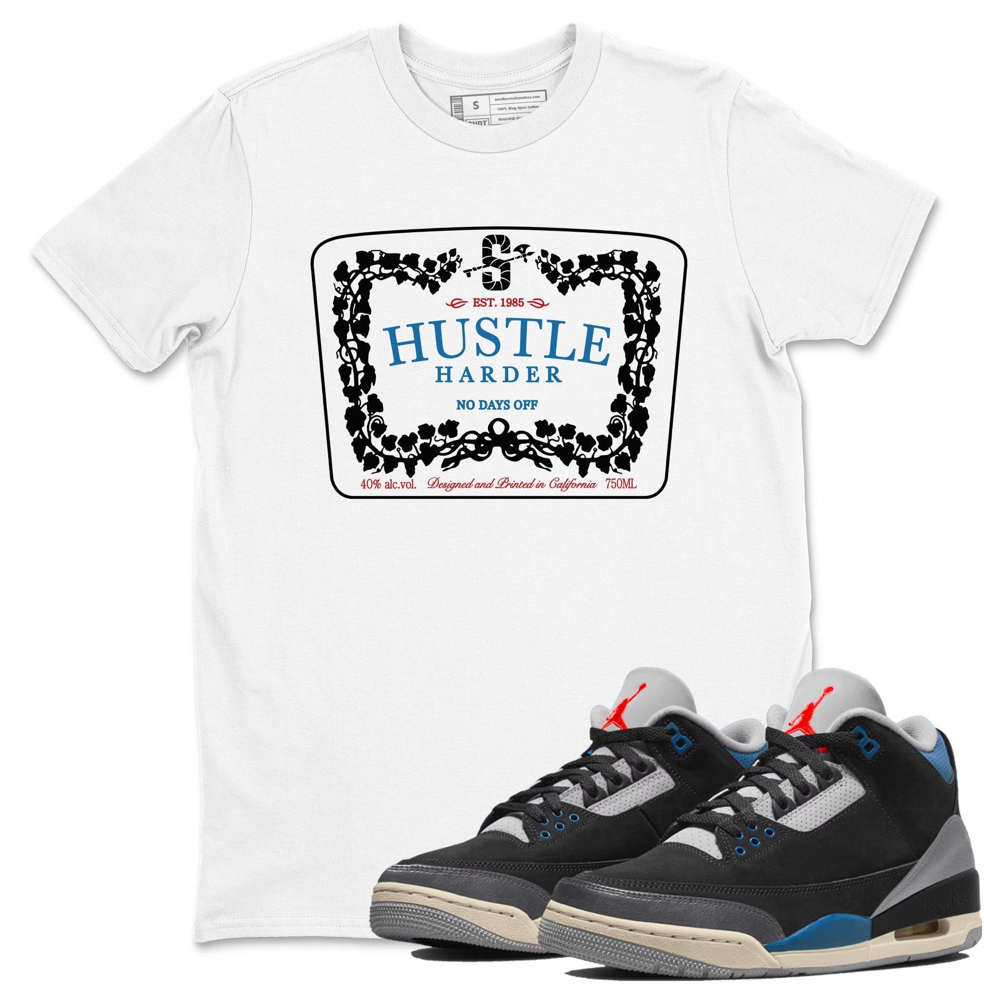Hustle Harder snkmatch Tees - Air Jordan 3 Rare Air