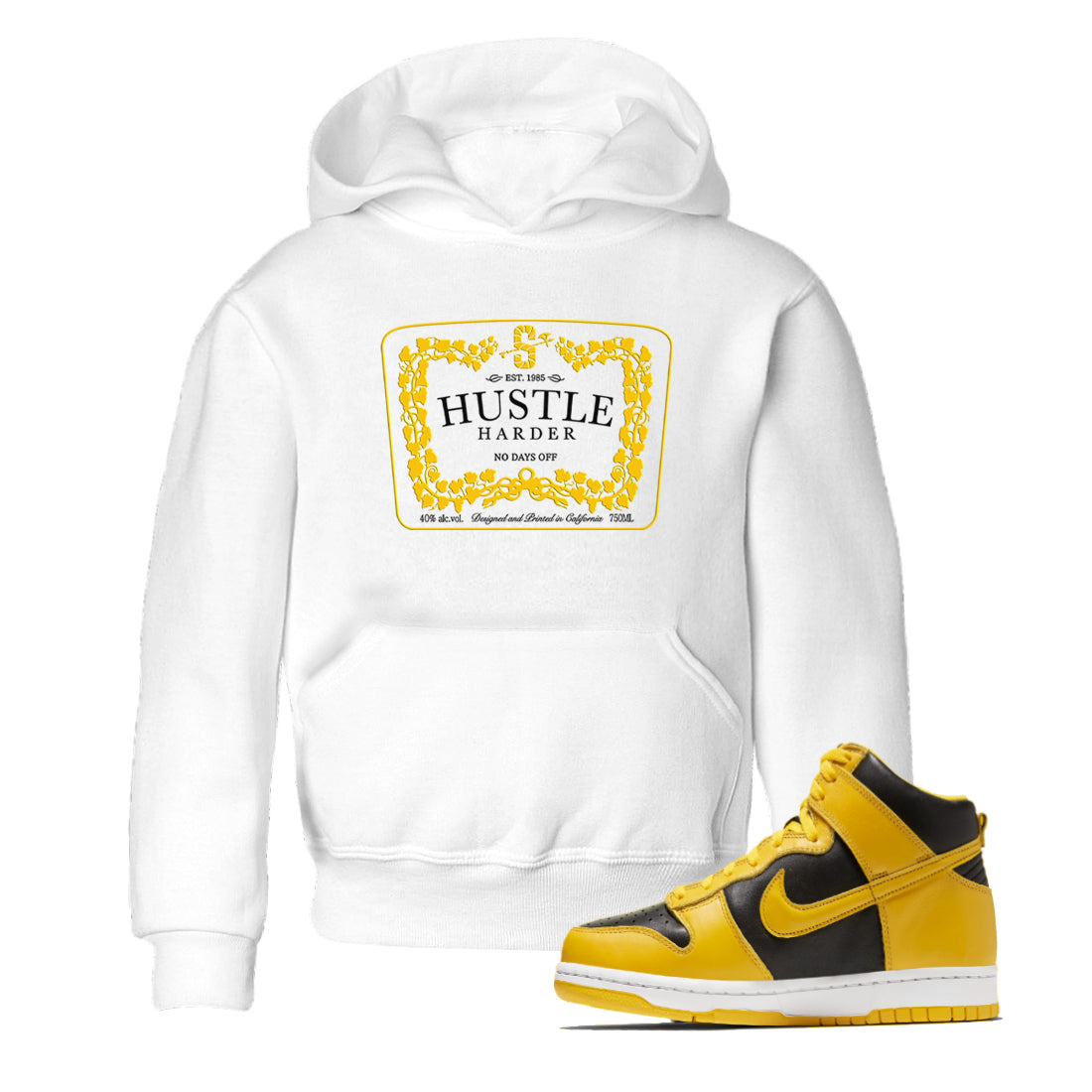 Hustle Harder snkmatch Tees Kids - Dunk High Pollen