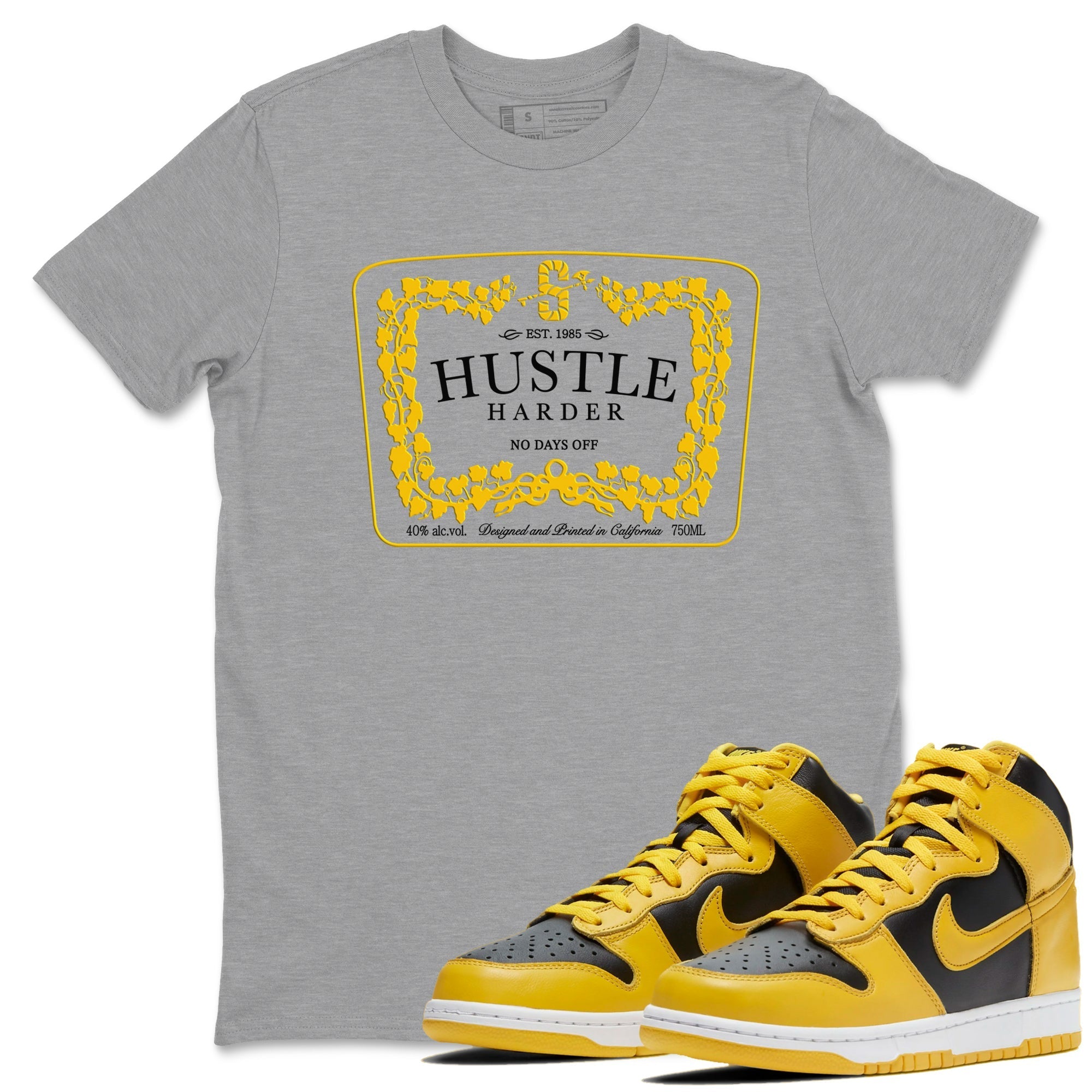 Hustle Harder snkmatch Tees - Dunk High Pollen