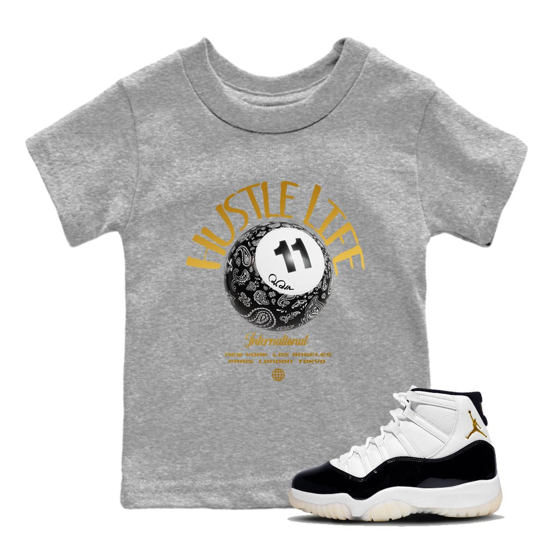 Hustle Life snkmatch Tee Kids - Air Jordan 11 Gratitude