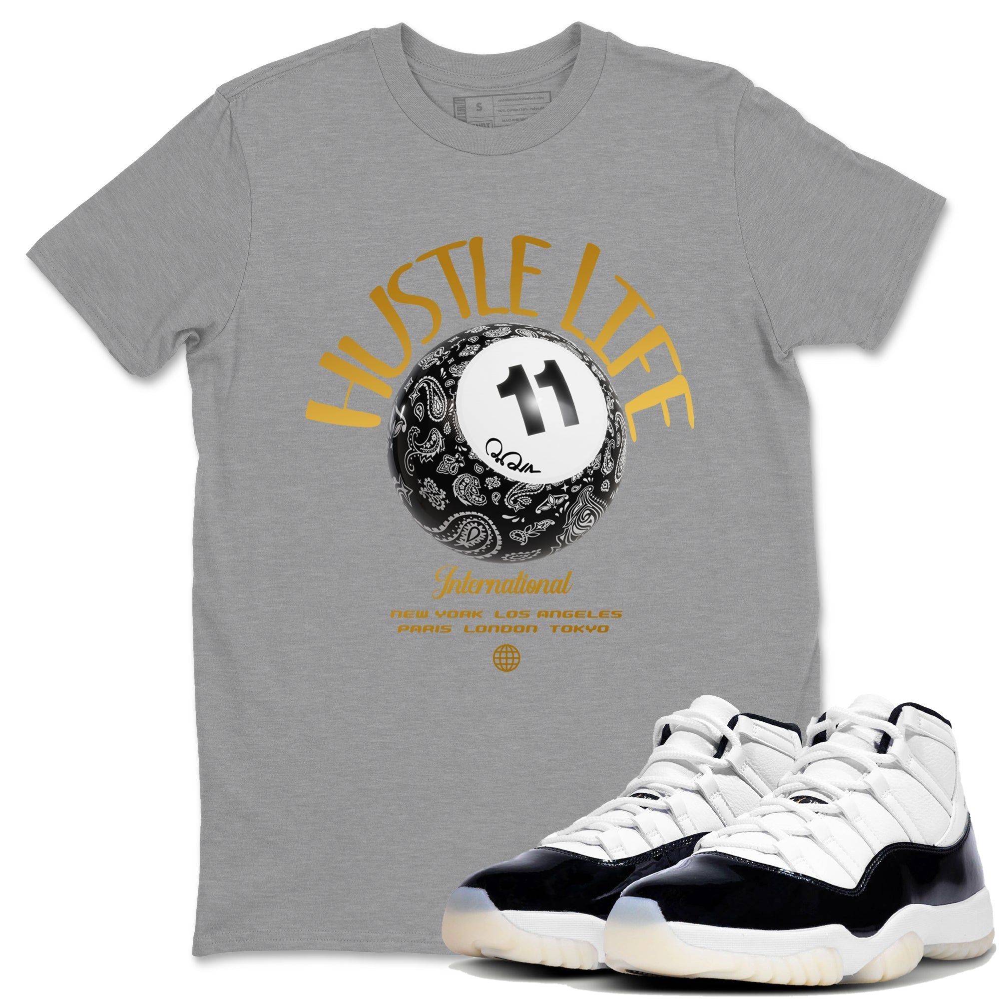 Hustle Life snkmatch Tee - Air Jordan 11 Gratitude