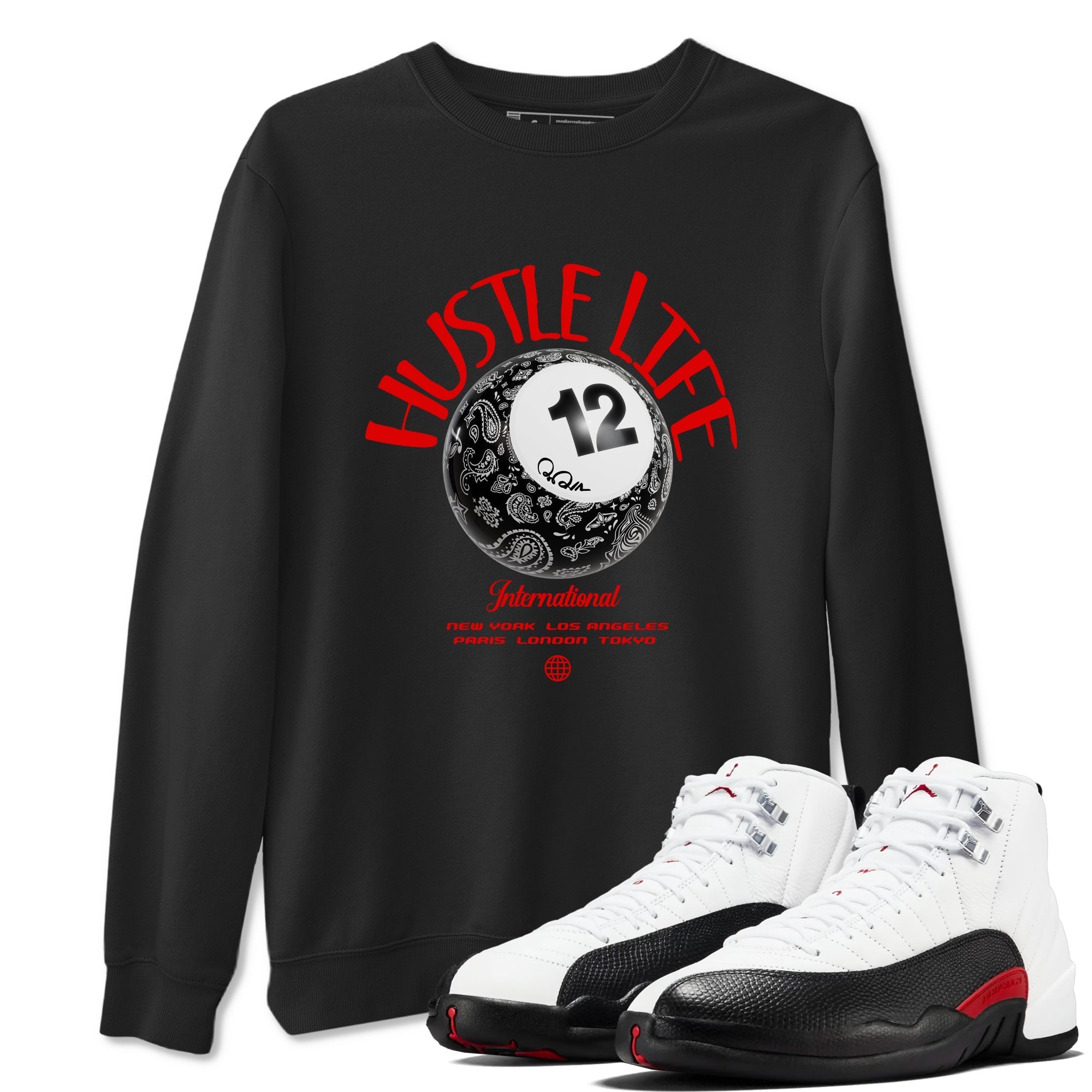 Hustle Life snkmatch Tees - Air Jordan 12 Taxi Flip