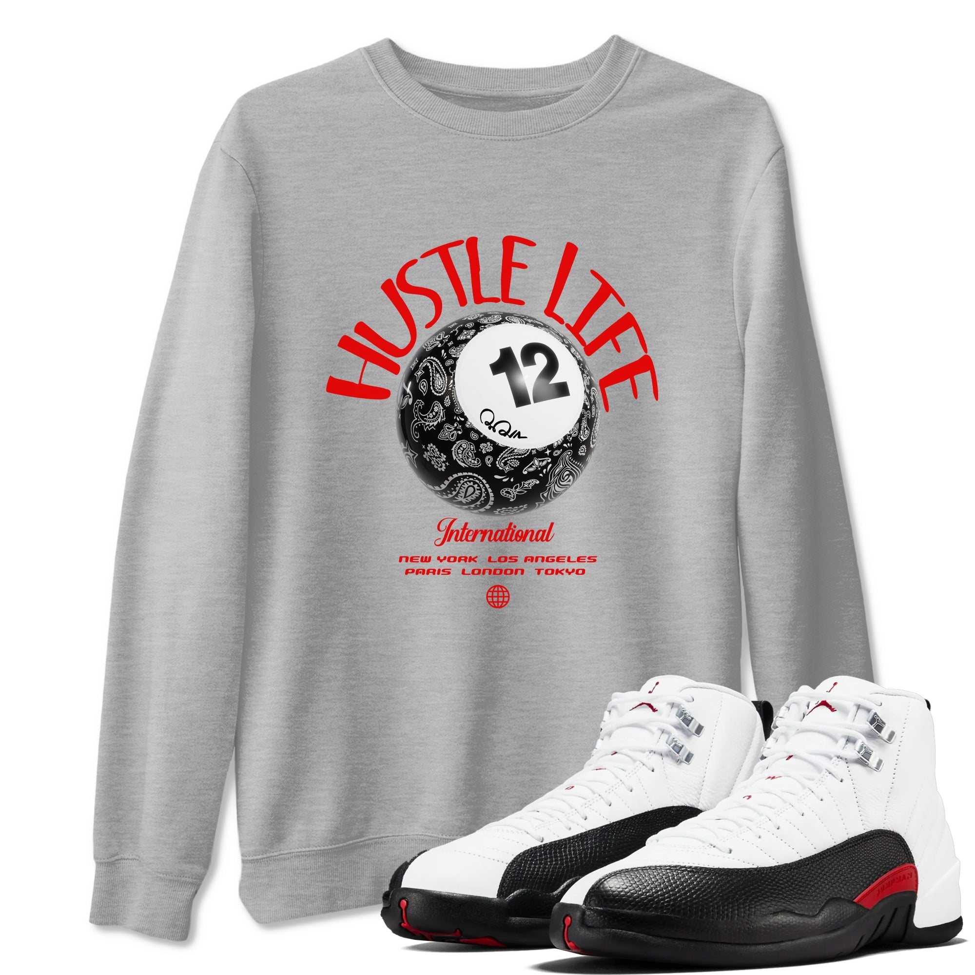 Hustle Life snkmatch Tees - Air Jordan 12 Taxi Flip