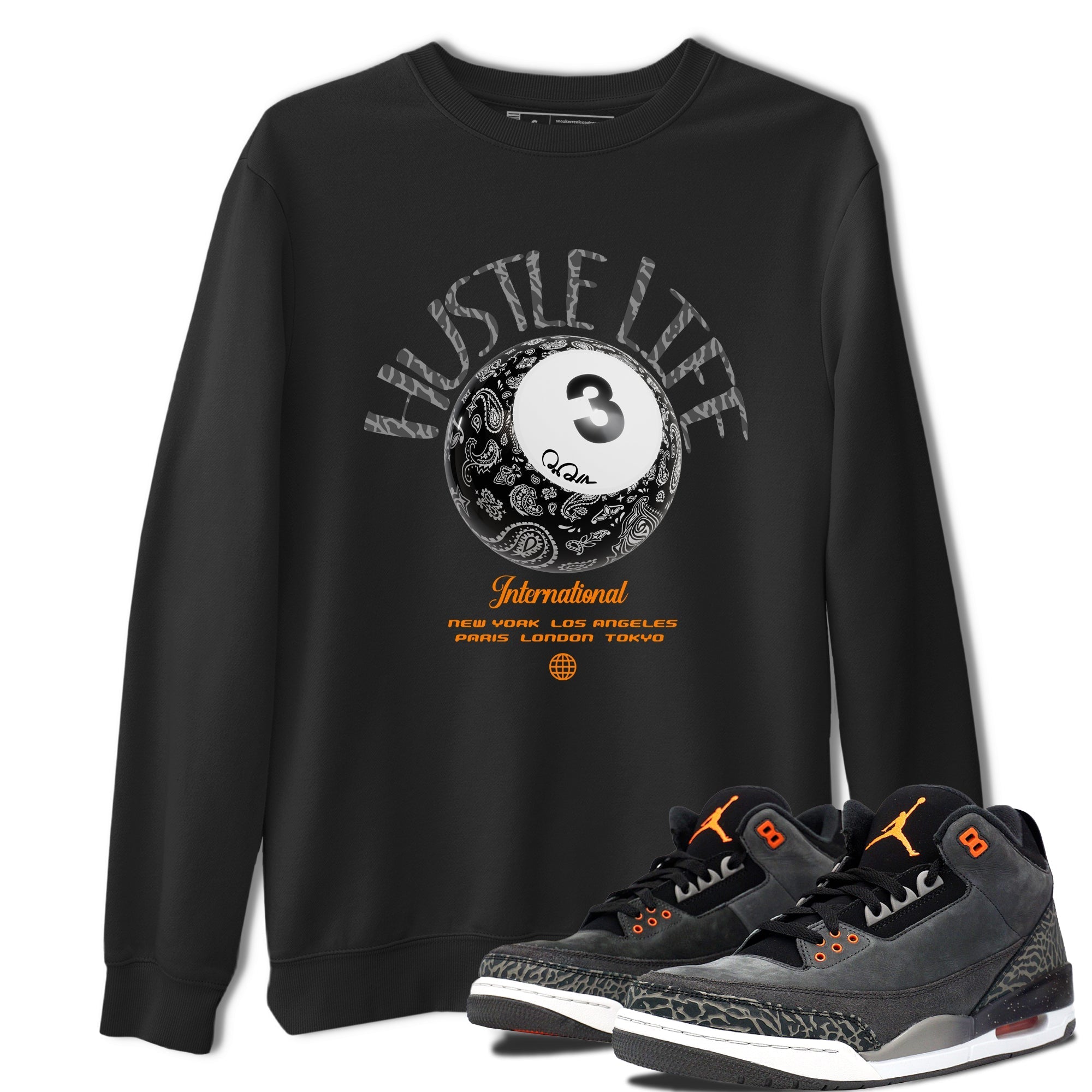 Hustle Life snkmatch Tee - Air Jordan 3 Fear