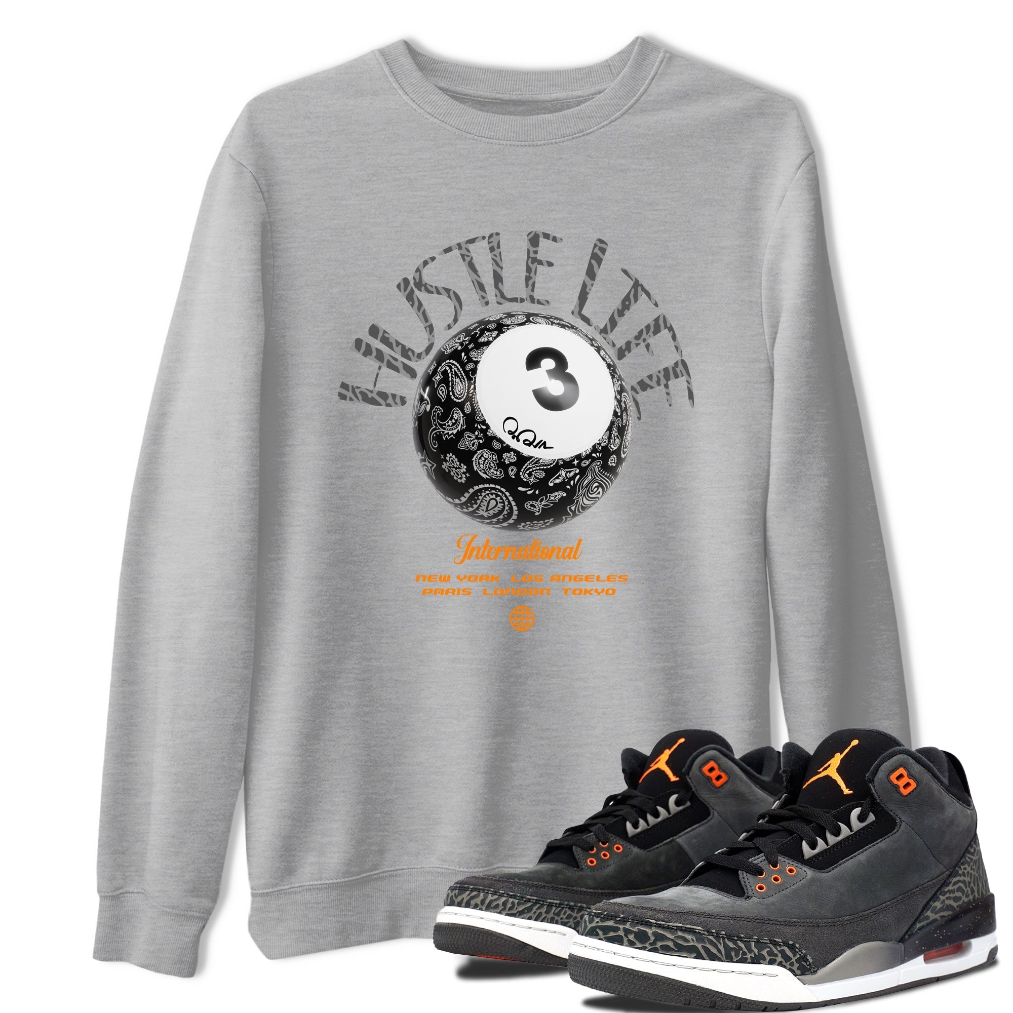 Hustle Life snkmatch Tee - Air Jordan 3 Fear