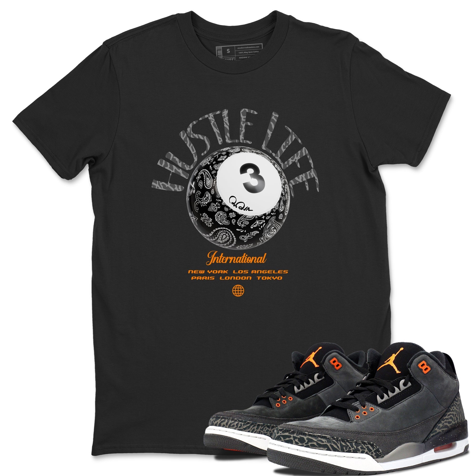 Hustle Life snkmatch Tee - Air Jordan 3 Fear