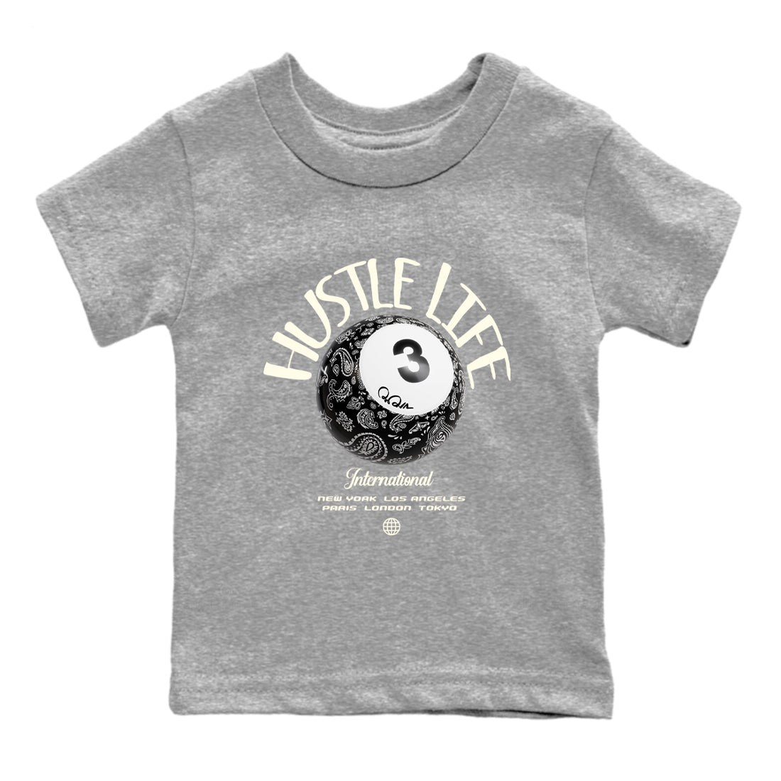 Hustle Life snkmatch Tee Kids - Air Jordan 3 Off Noir