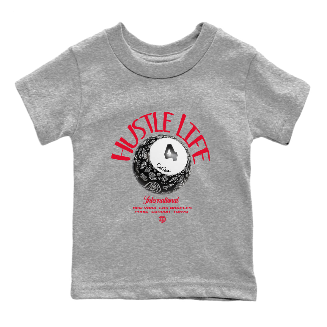 Hustle Life snkmatch Tees Kids - Air Jordan 4 Bred Reimagined