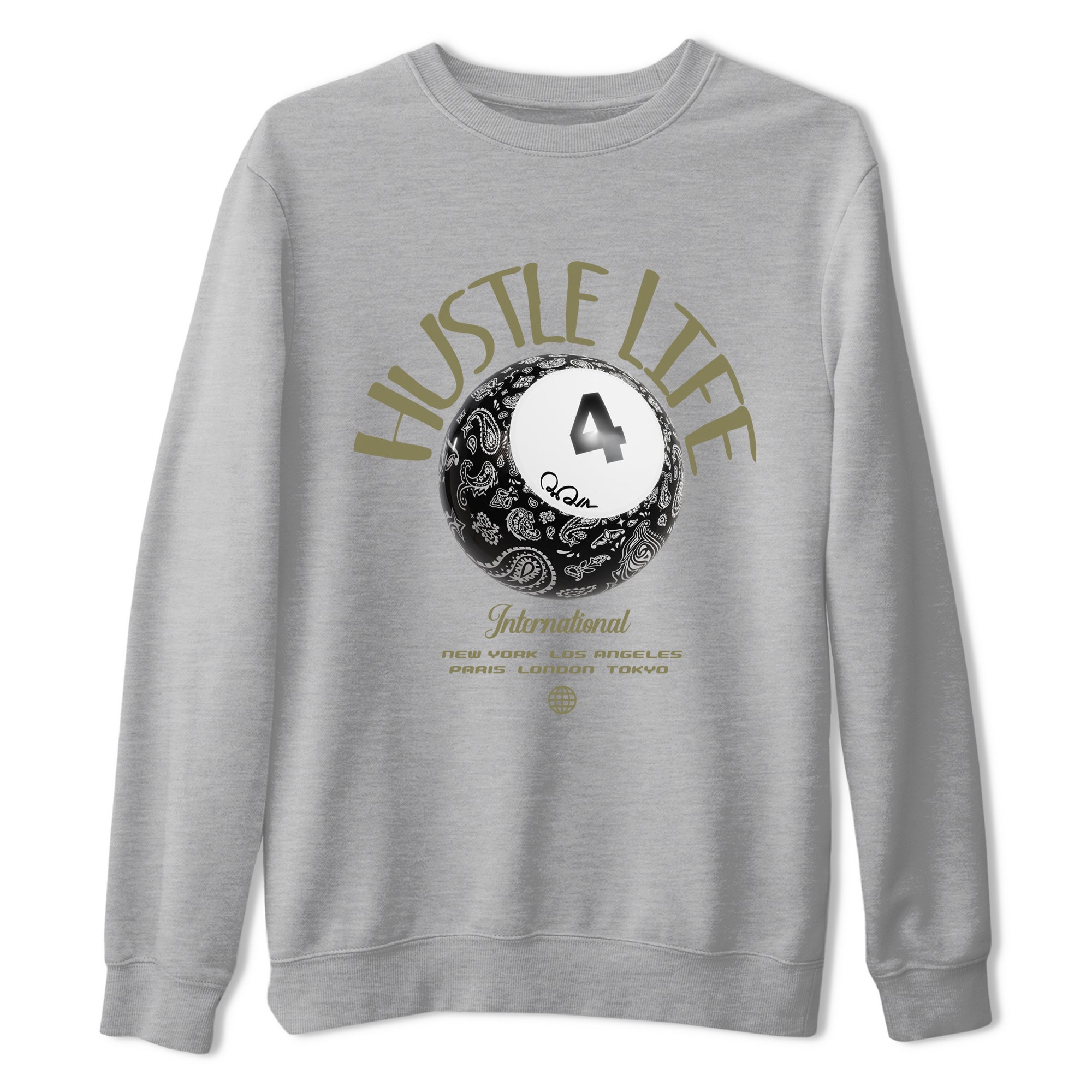 Hustle Life snkmatch Tee - Air Jordan 4 Medium Olive