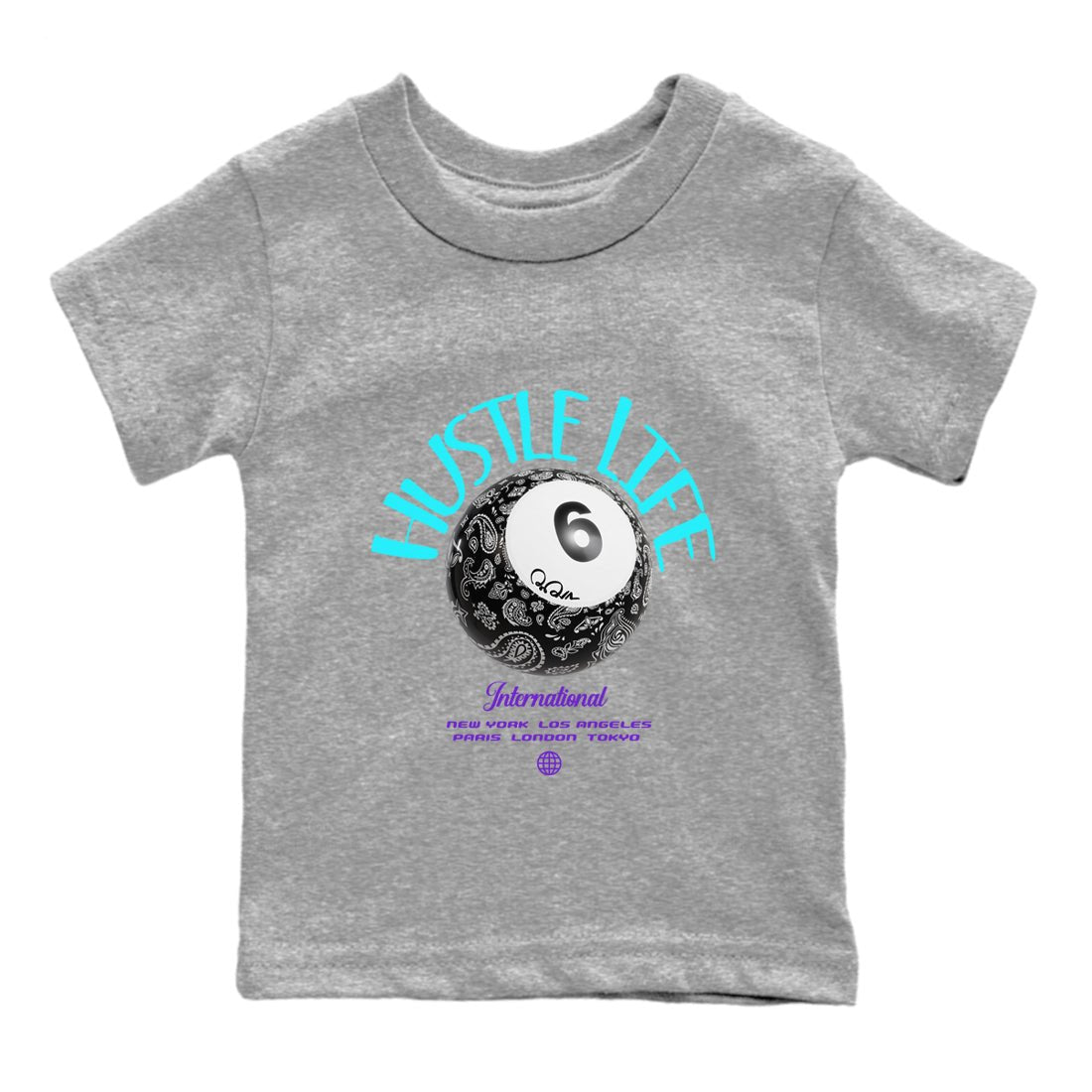 Hustle Life snkmatch Tee Kids - Air Jordan 6 Aqua