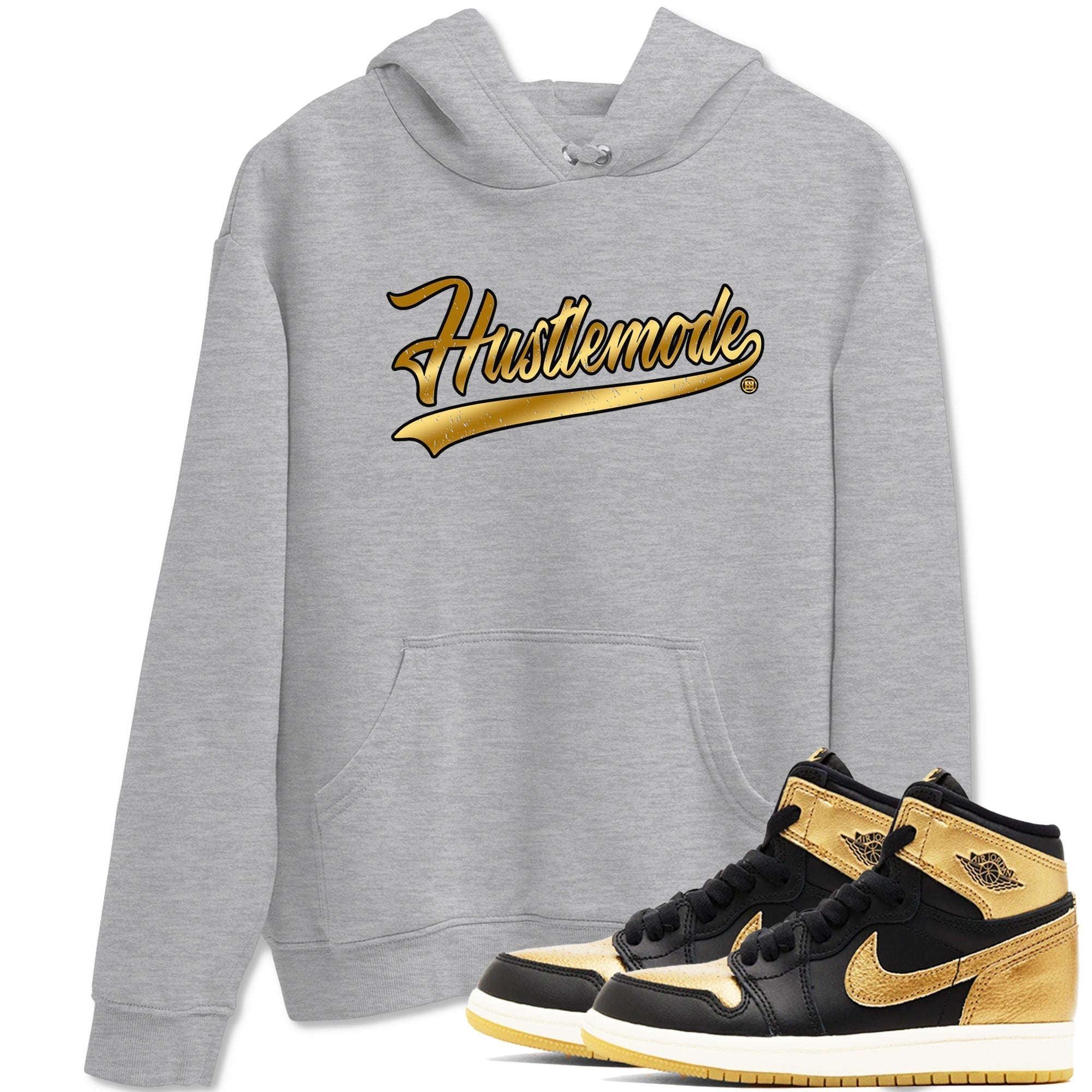 Hustle Mode snkmatch Tees - Air Jordan 1 Black Metallic Gold