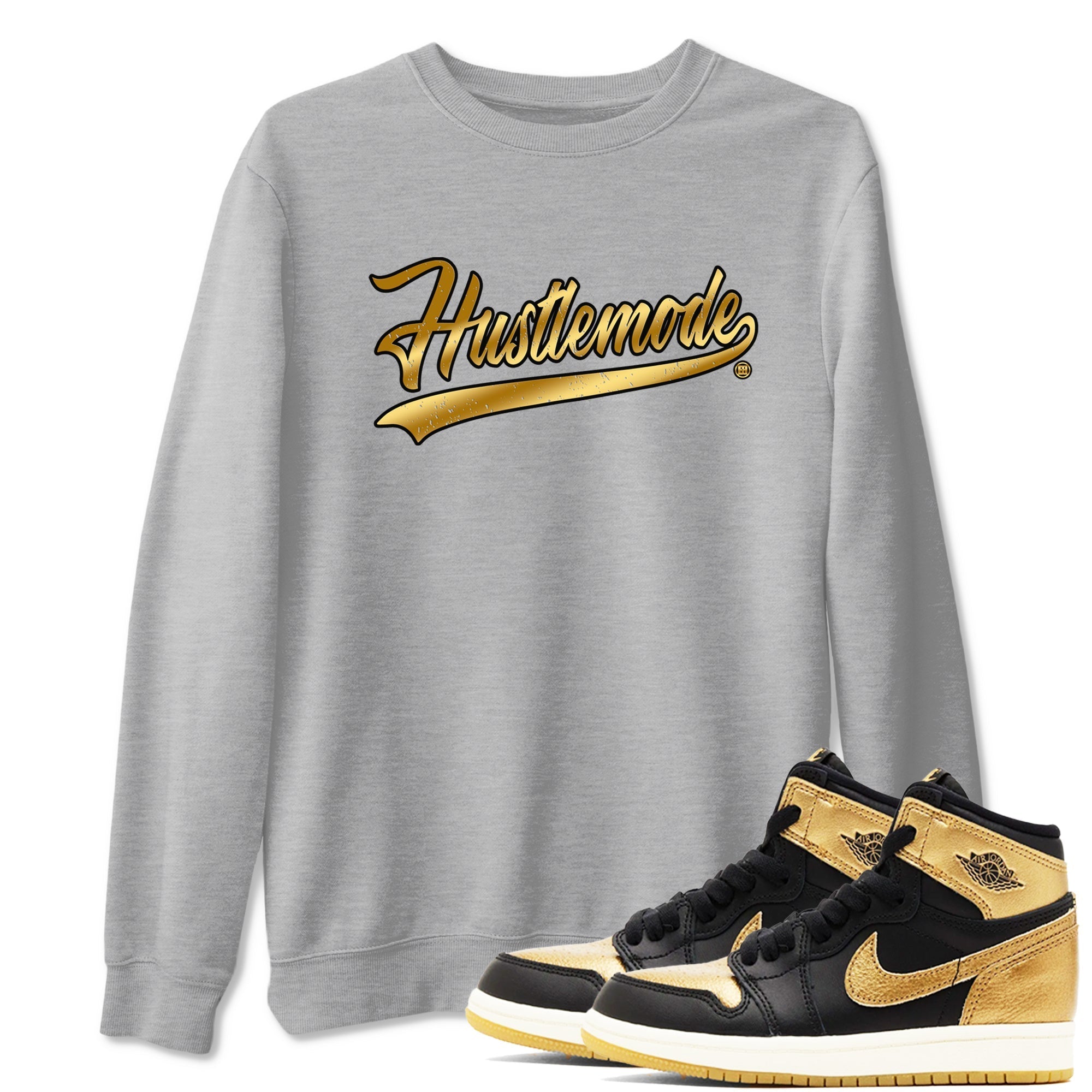 Hustle Mode snkmatch Tees - Air Jordan 1 Black Metallic Gold
