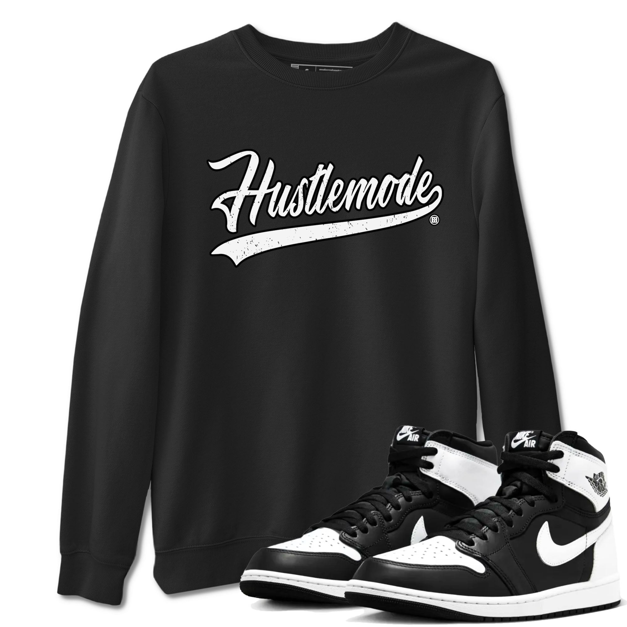 Hustle Mode snkmatch Tees - Air Jordan 1 Black White