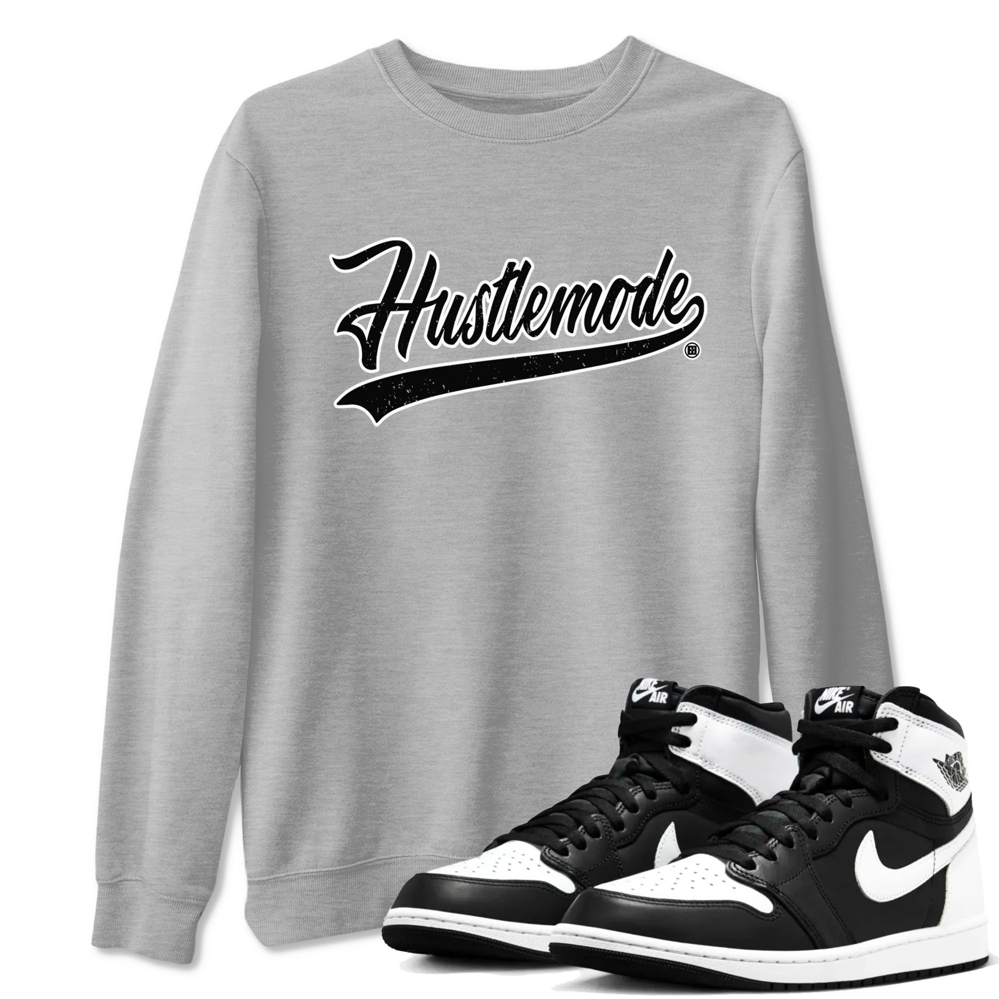 Hustle Mode snkmatch Tees - Air Jordan 1 Black White