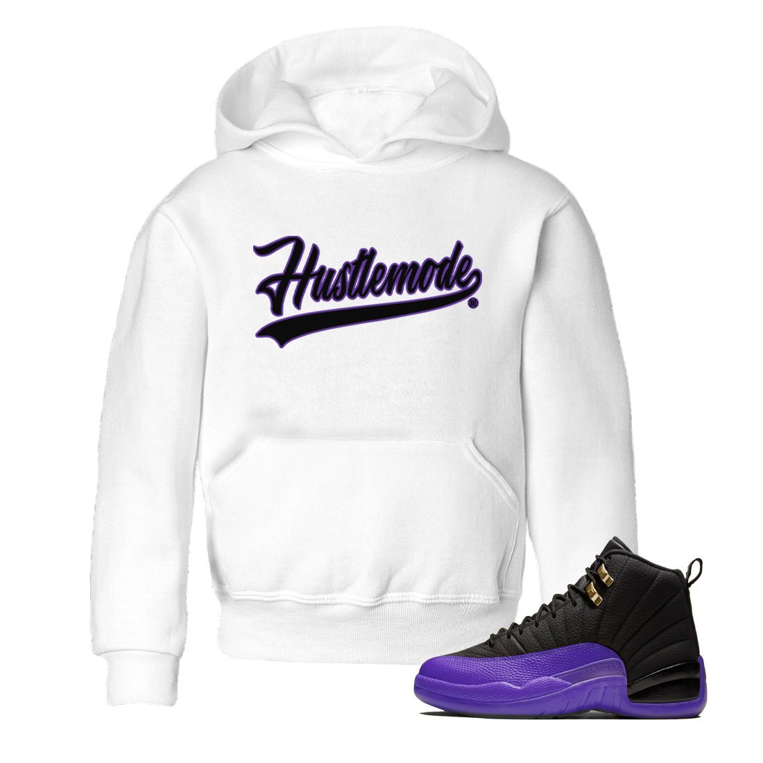 Hustle Mode Kids Tops - Air Jordan 12 Field Purple