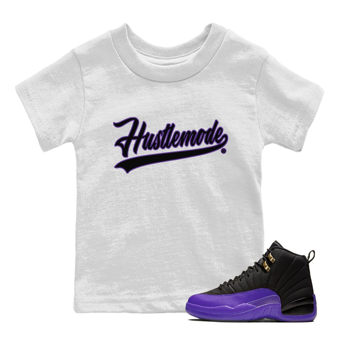 Hustle Mode Kids Tops - Air Jordan 12 Field Purple