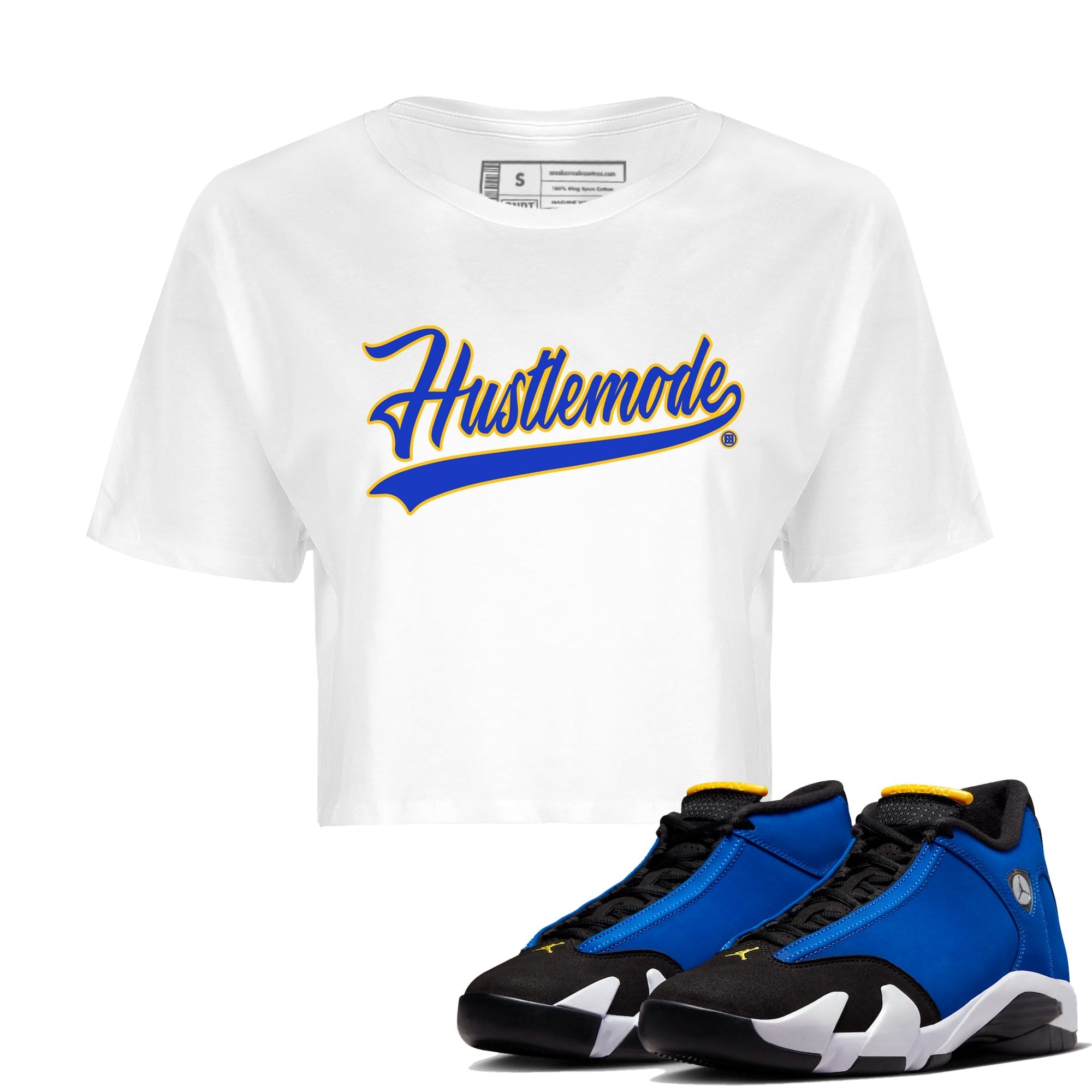 Hustle Mode Women's Tops - Air Jordan 14 Laney